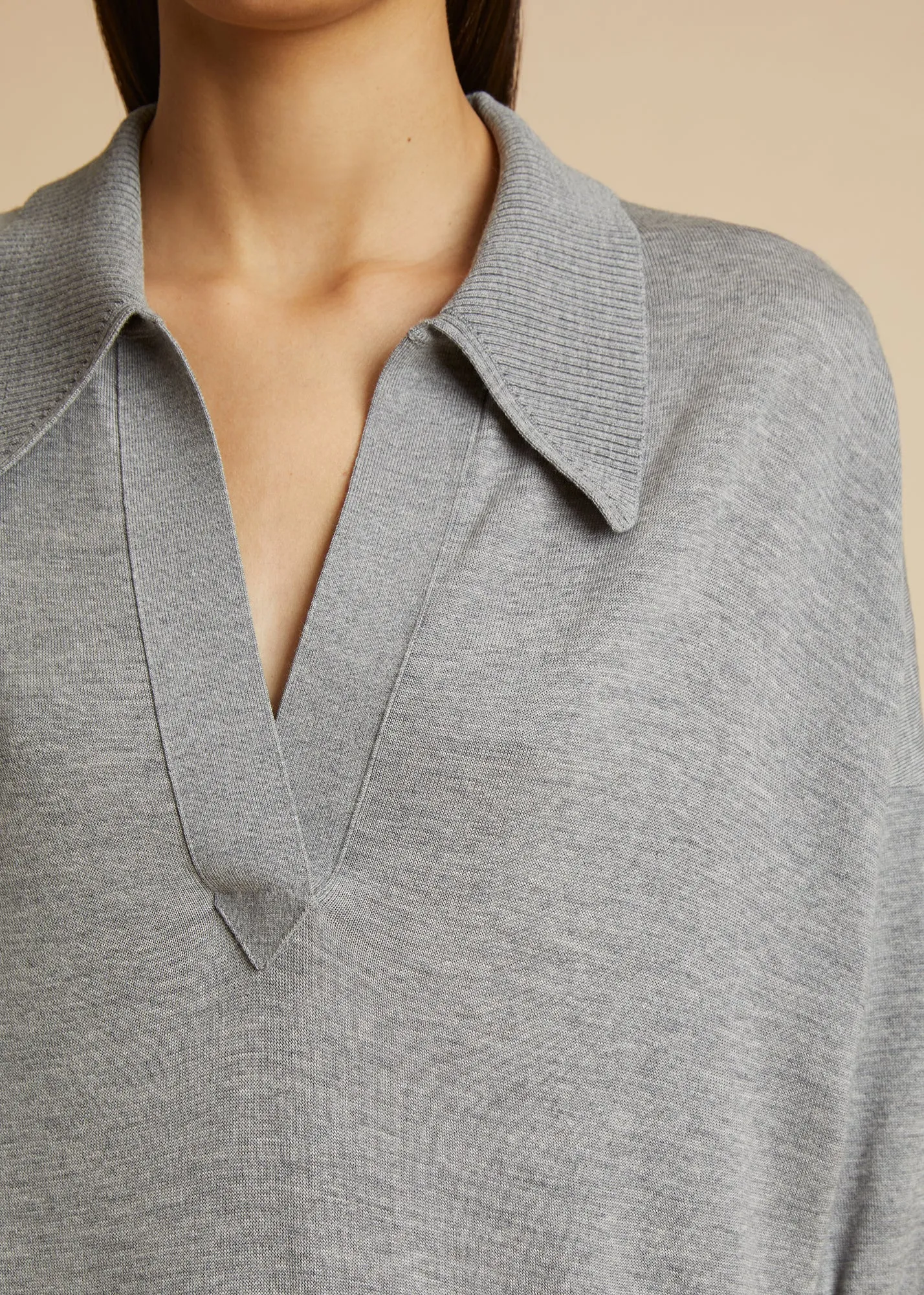 The Rue Dress in Heather Grey sold by KHAITE product image thumbnail 5