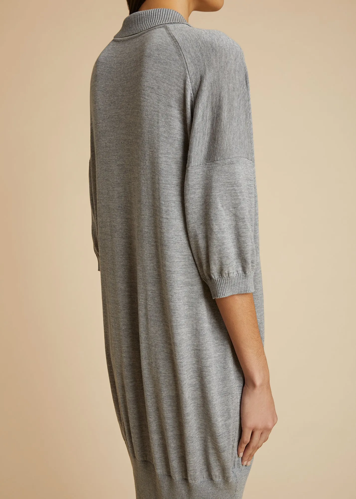 The Rue Dress in Heather Grey sold by KHAITE product image thumbnail 4