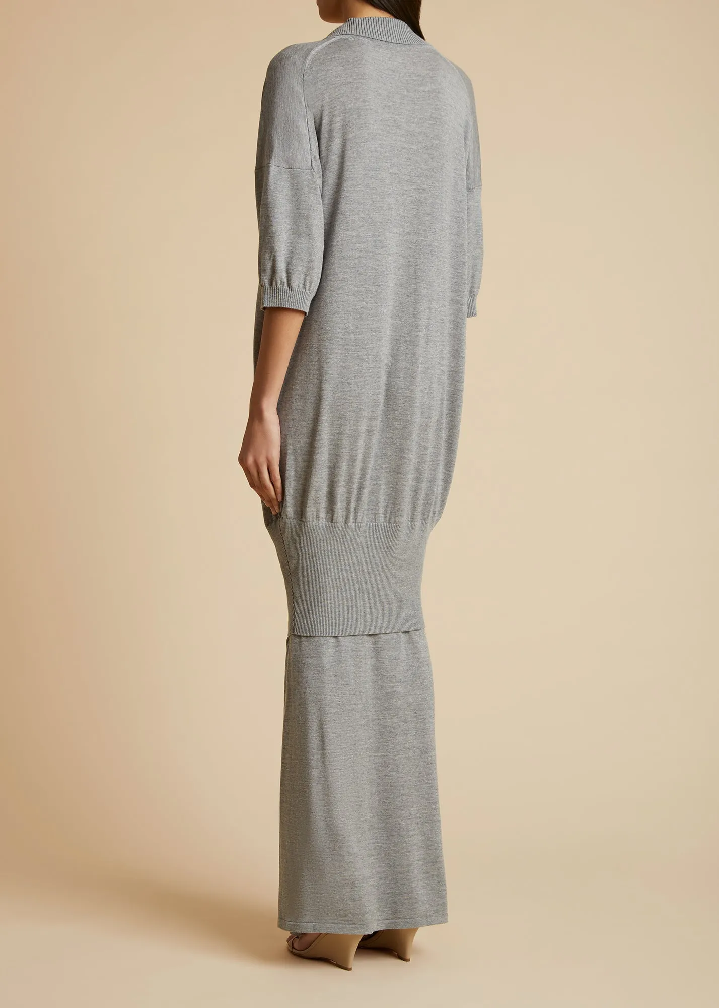 The Rue Dress in Heather Grey sold by KHAITE product image thumbnail 3