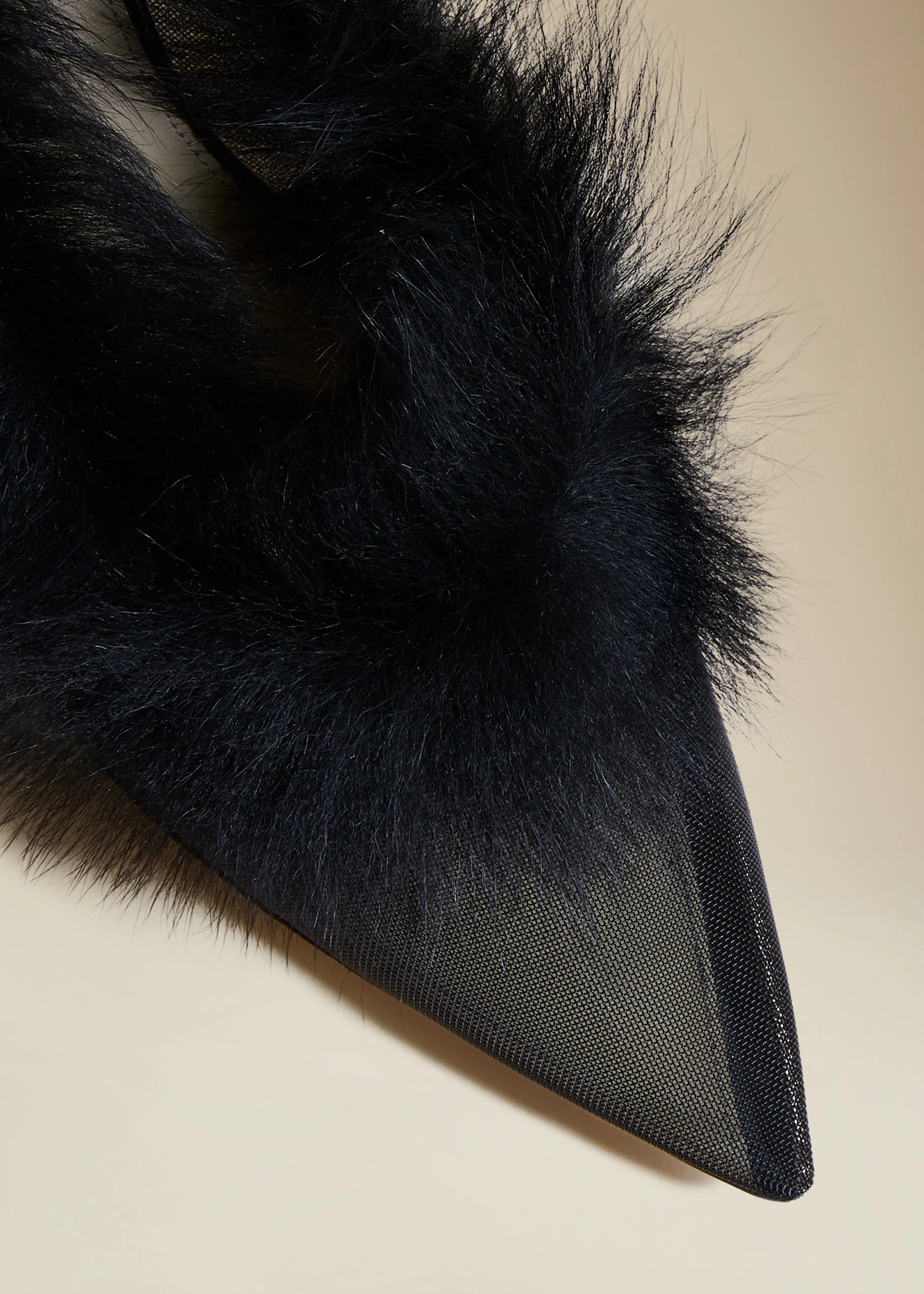 The River Pump in Black Mesh with Shearling sold by KHAITE product image thumbnail 4