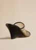 Marion Wedge Sandal in Beige Mesh sold by KHAITE