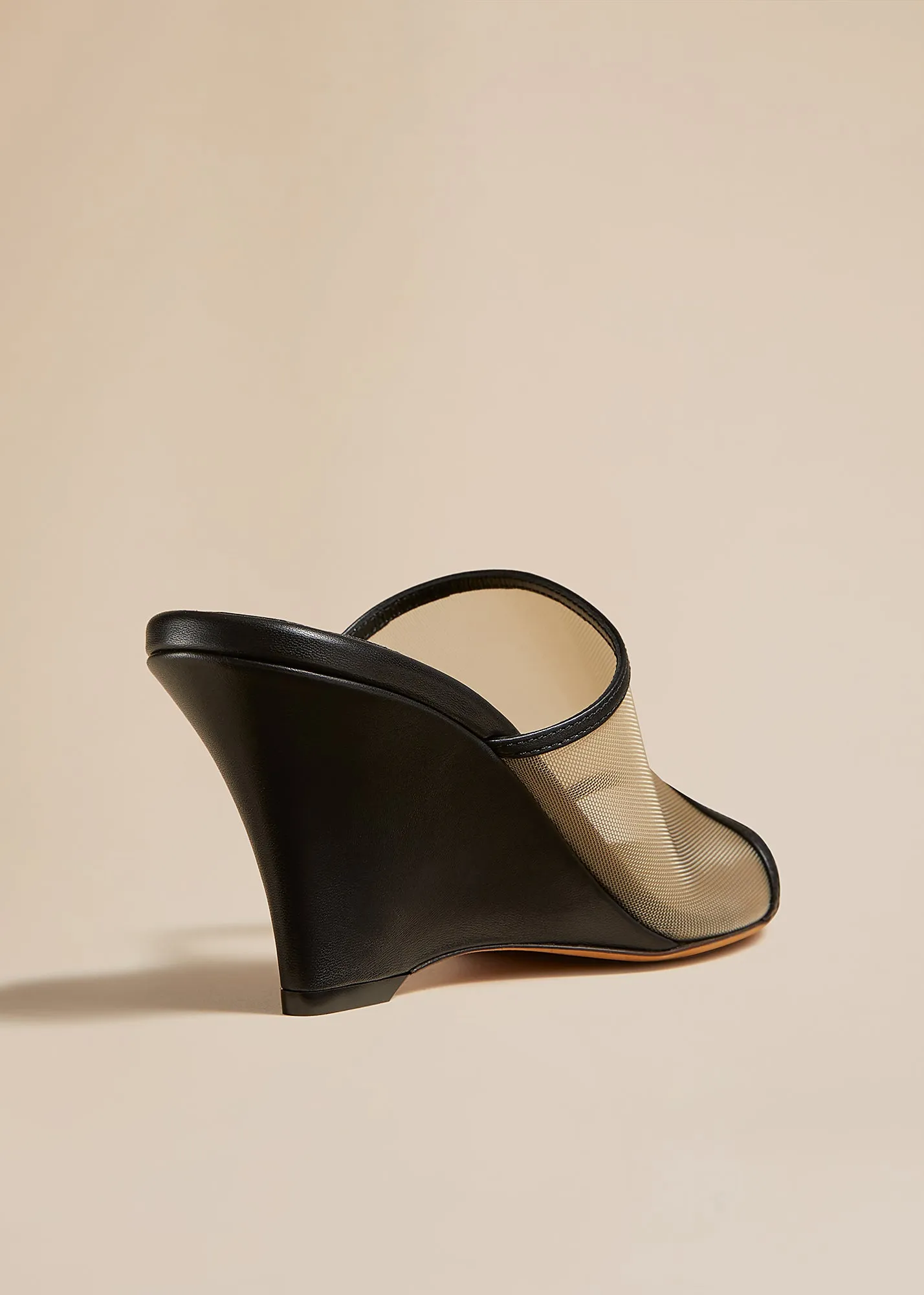 Marion Wedge Sandal in Beige Mesh sold by KHAITE product image thumbnail 3