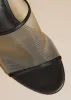Marion Wedge Sandal in Beige Mesh sold by KHAITE