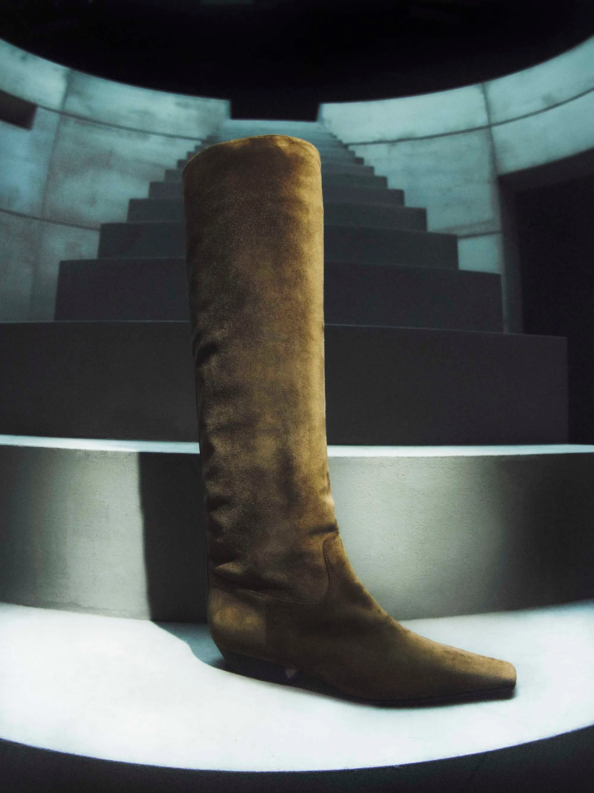 The Marfa Knee-High Boot in Khaki Suede sold by KHAITE product image thumbnail 5