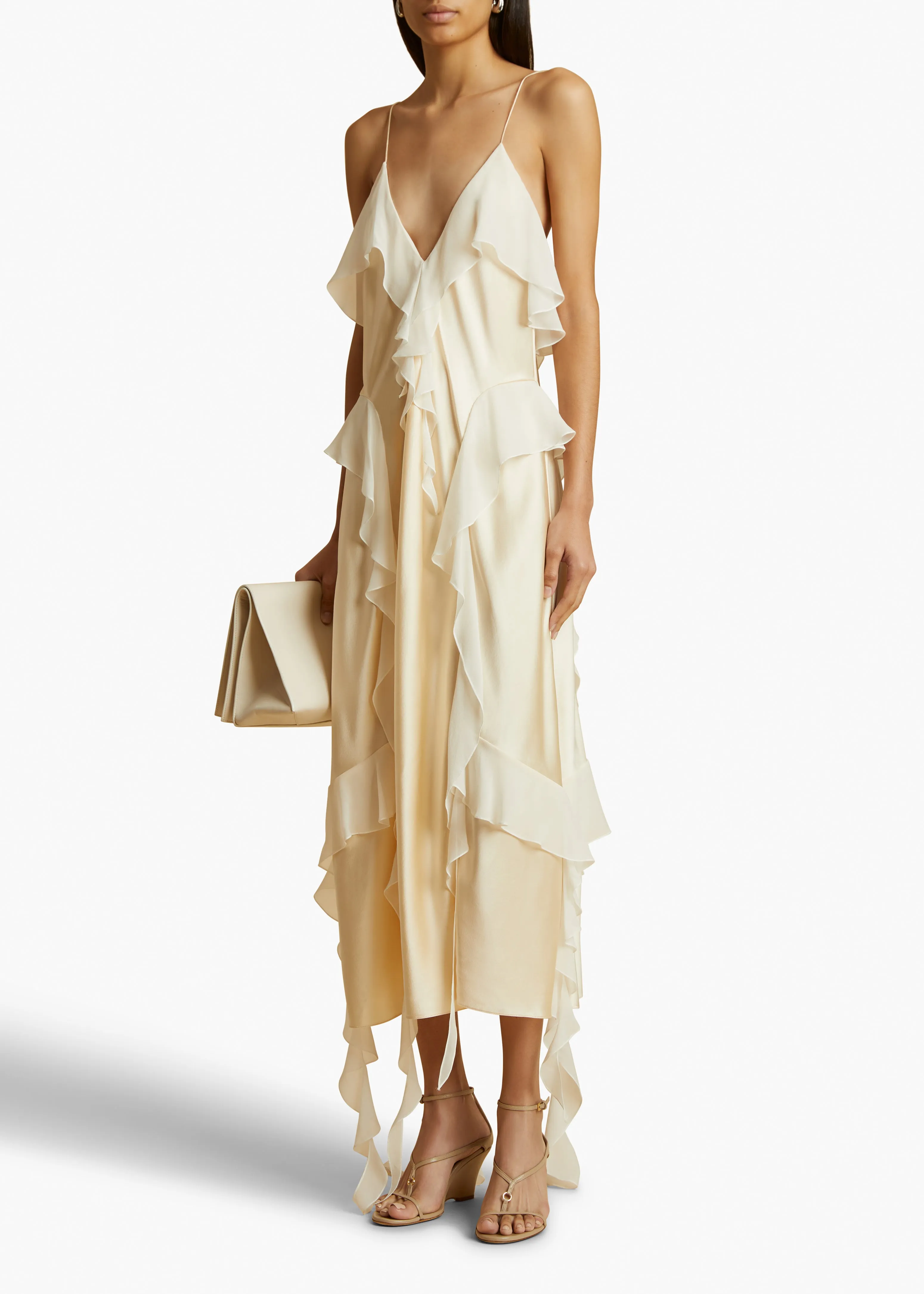 THE AMELIA CARDIGAN in Powder sold by KHAITE