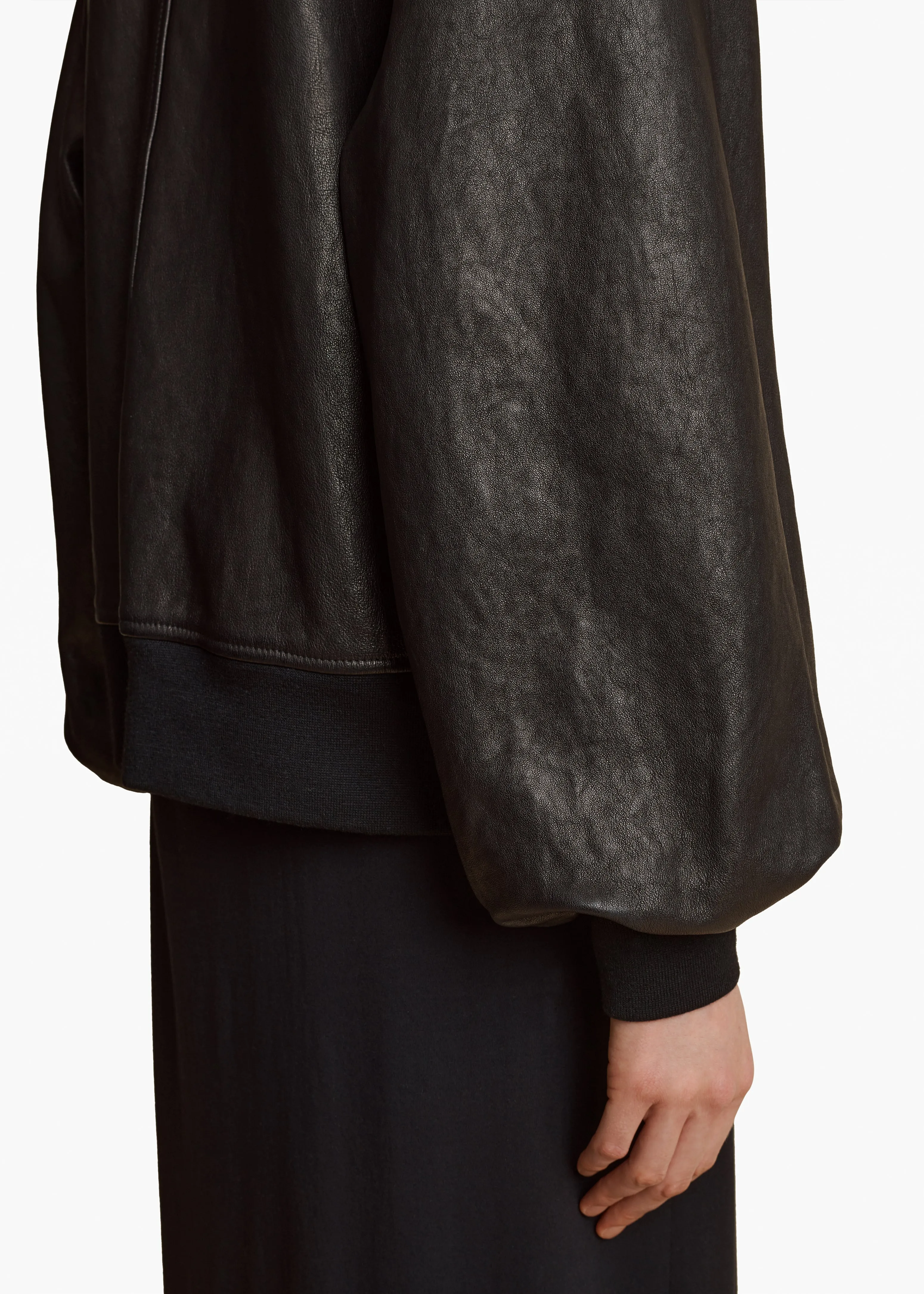 Shellar Jacket in Black Leather sold by KHAITE product image thumbnail 5