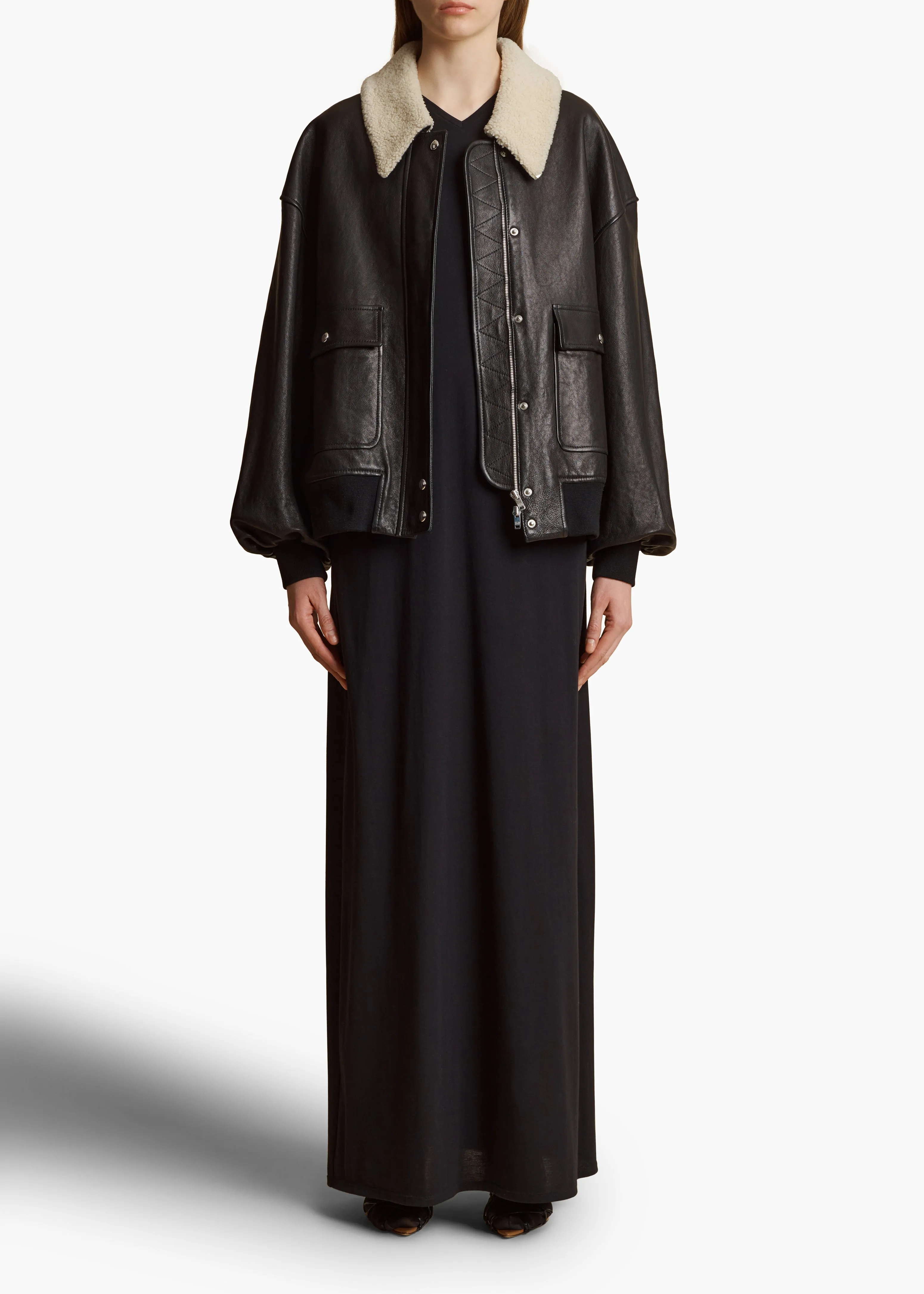 Shellar Jacket in Black Leather sold by KHAITE product image thumbnail 2