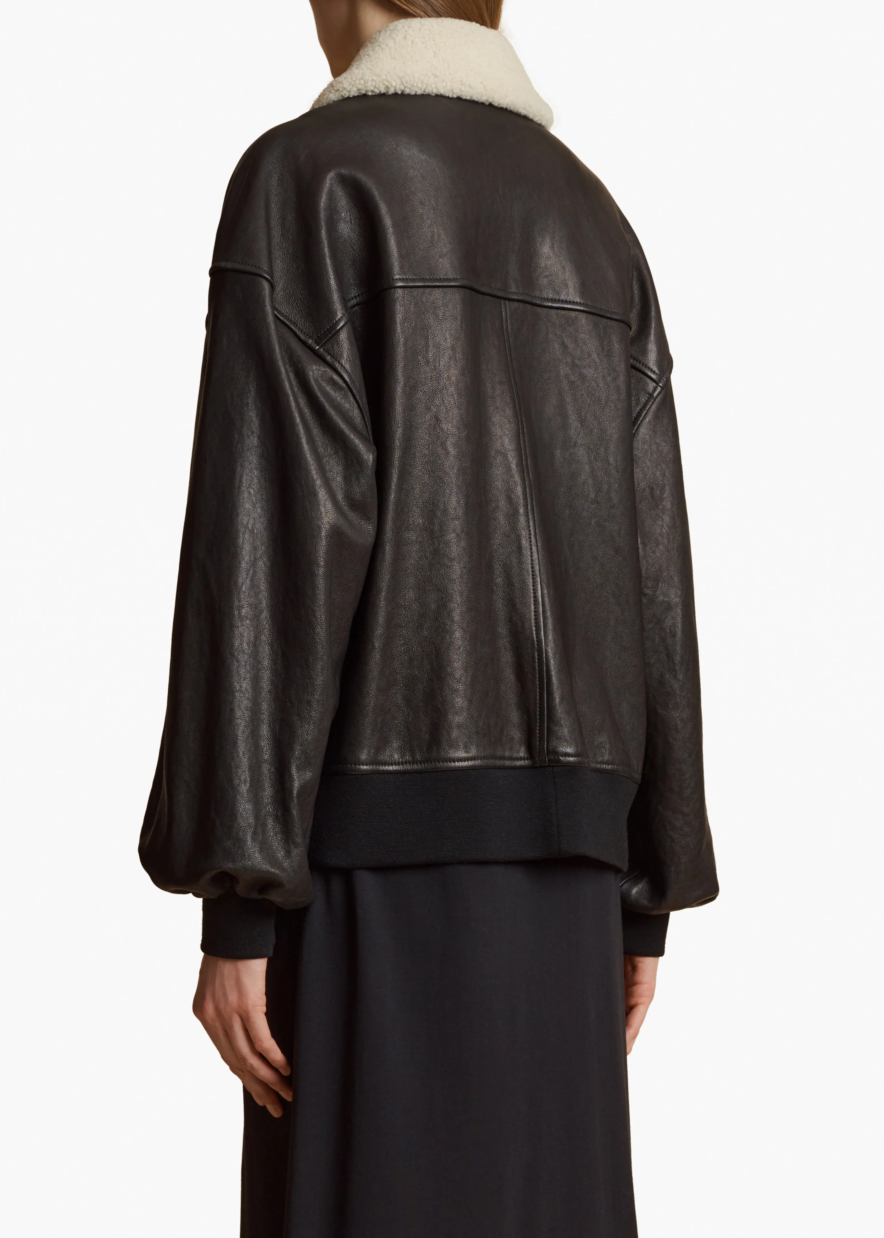 Shellar Jacket in Black Leather sold by KHAITE product image thumbnail 4