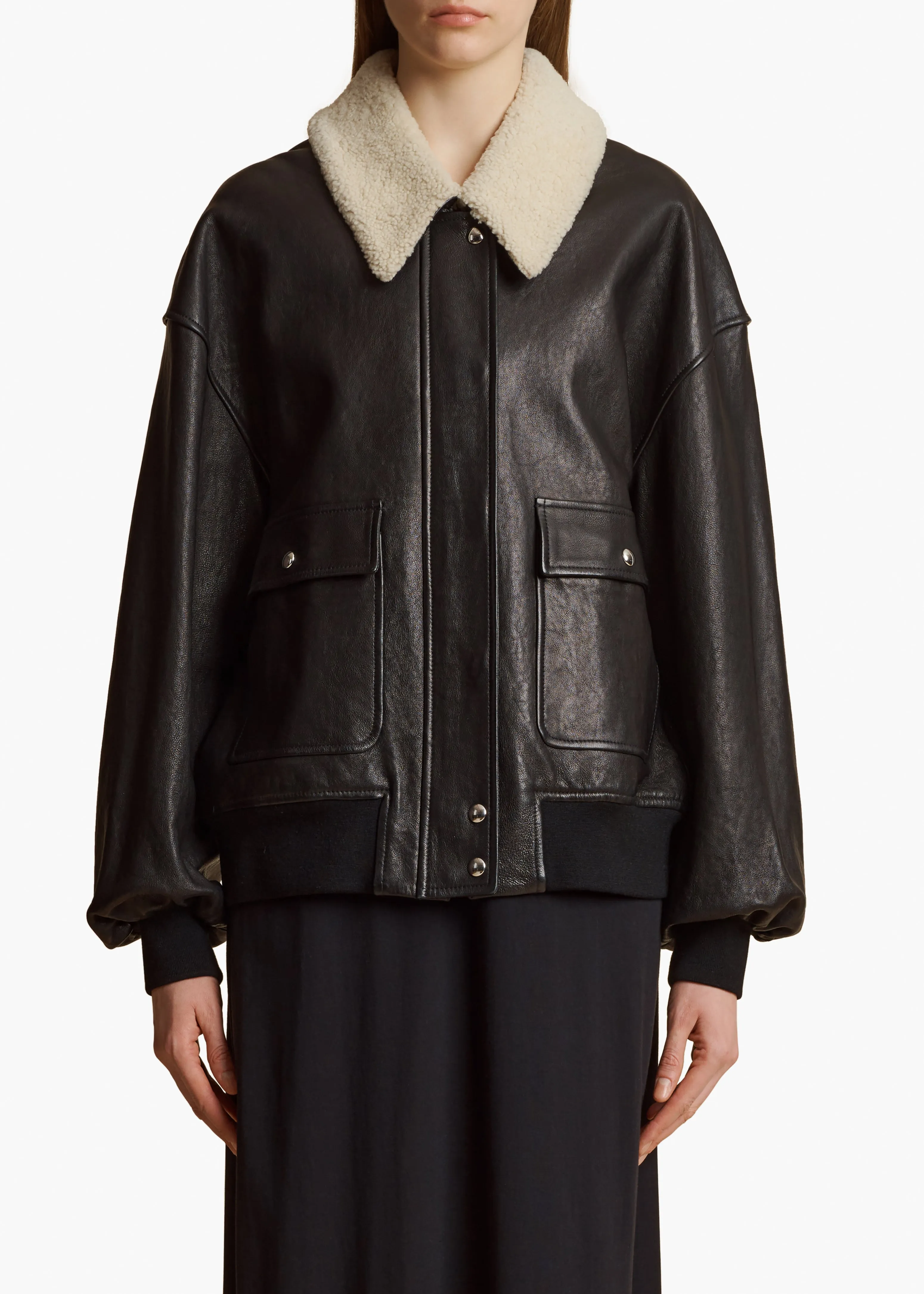 Shellar Jacket in Black Leather sold by KHAITE product image thumbnail 3