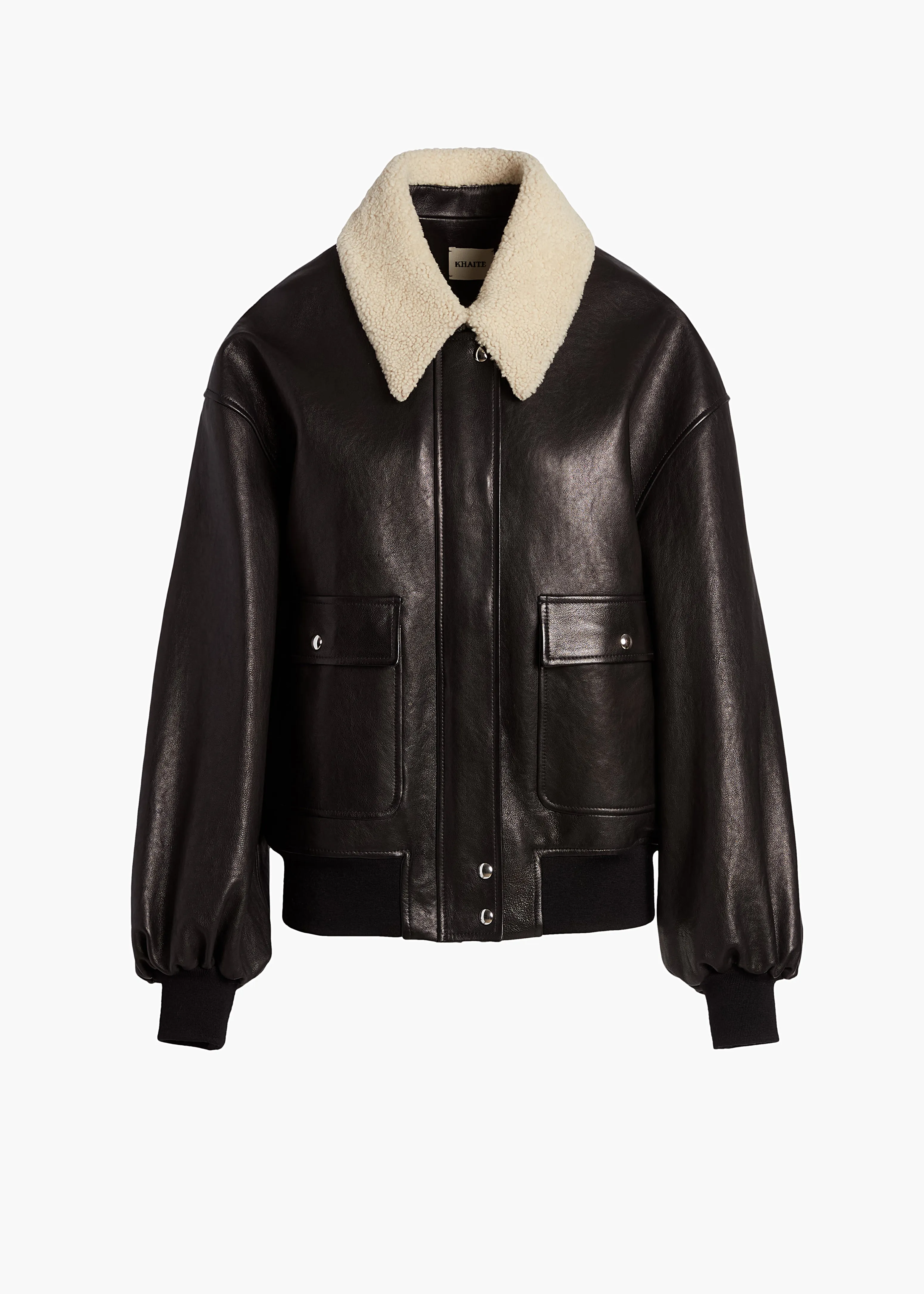 Shellar Jacket in Black Leather sold by KHAITE