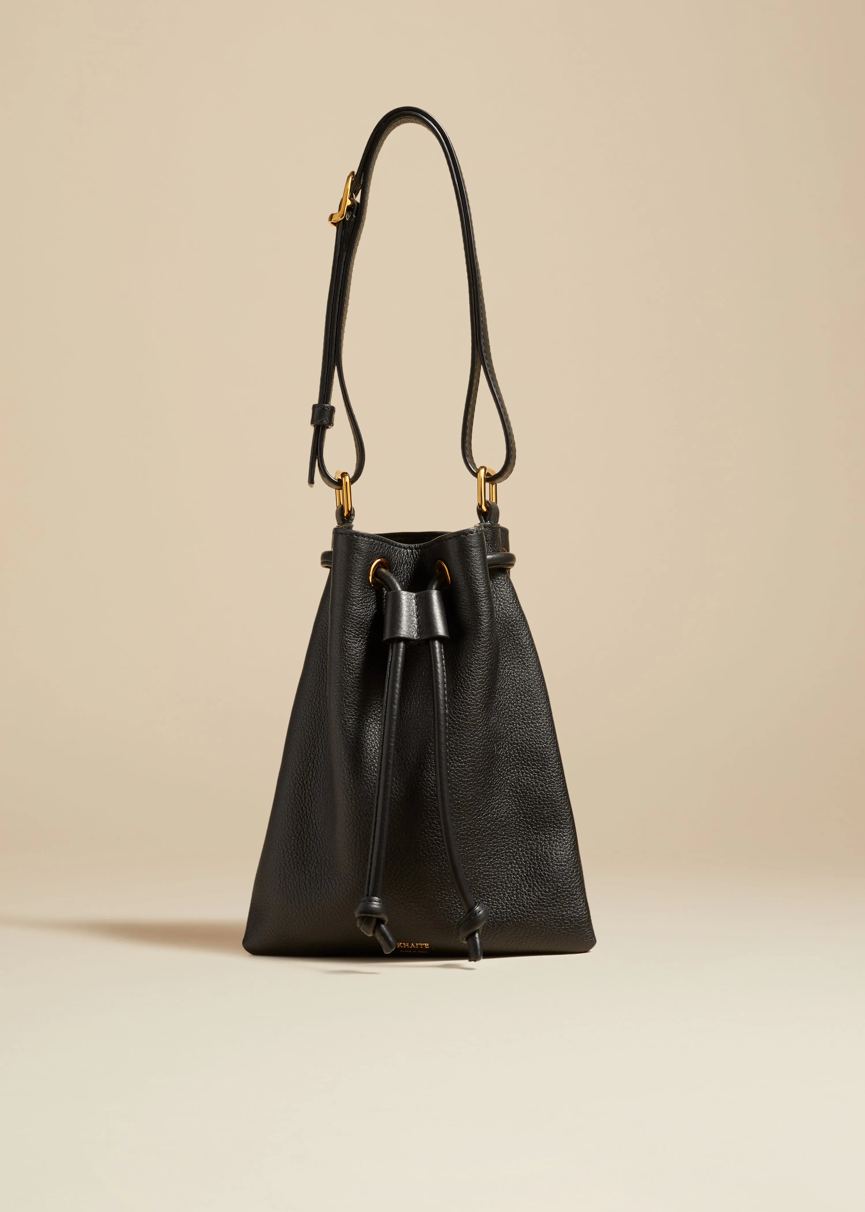 The Small Greta Bag in Black Pebbled Leather sold by KHAITE