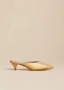 The River Mule in Gold Metallic Leather sold by KHAITE
