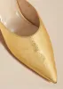The River Mule in Gold Metallic Leather sold by KHAITE