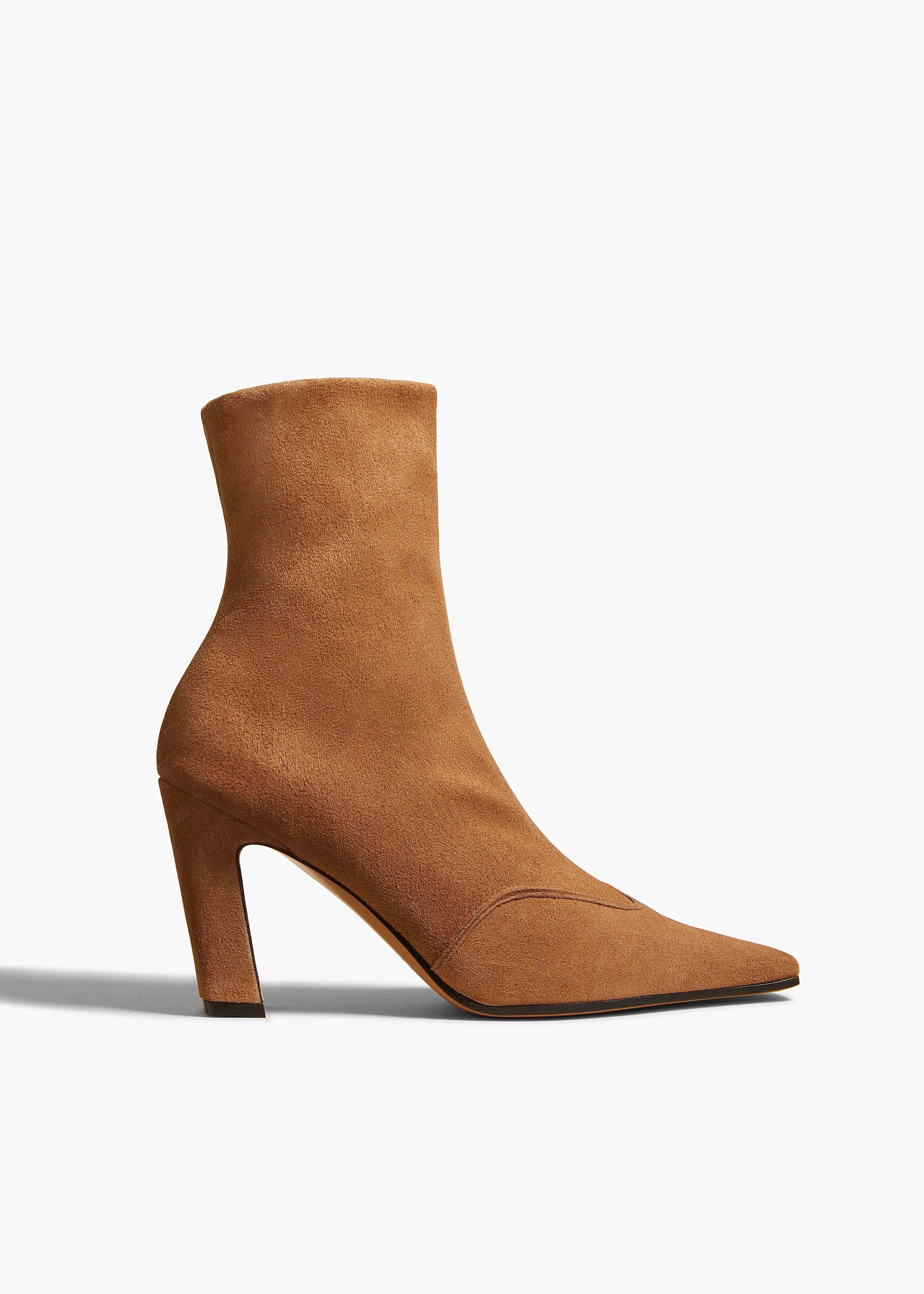 Nevada Stretch High Boot in Camel Suede sold by KHAITE