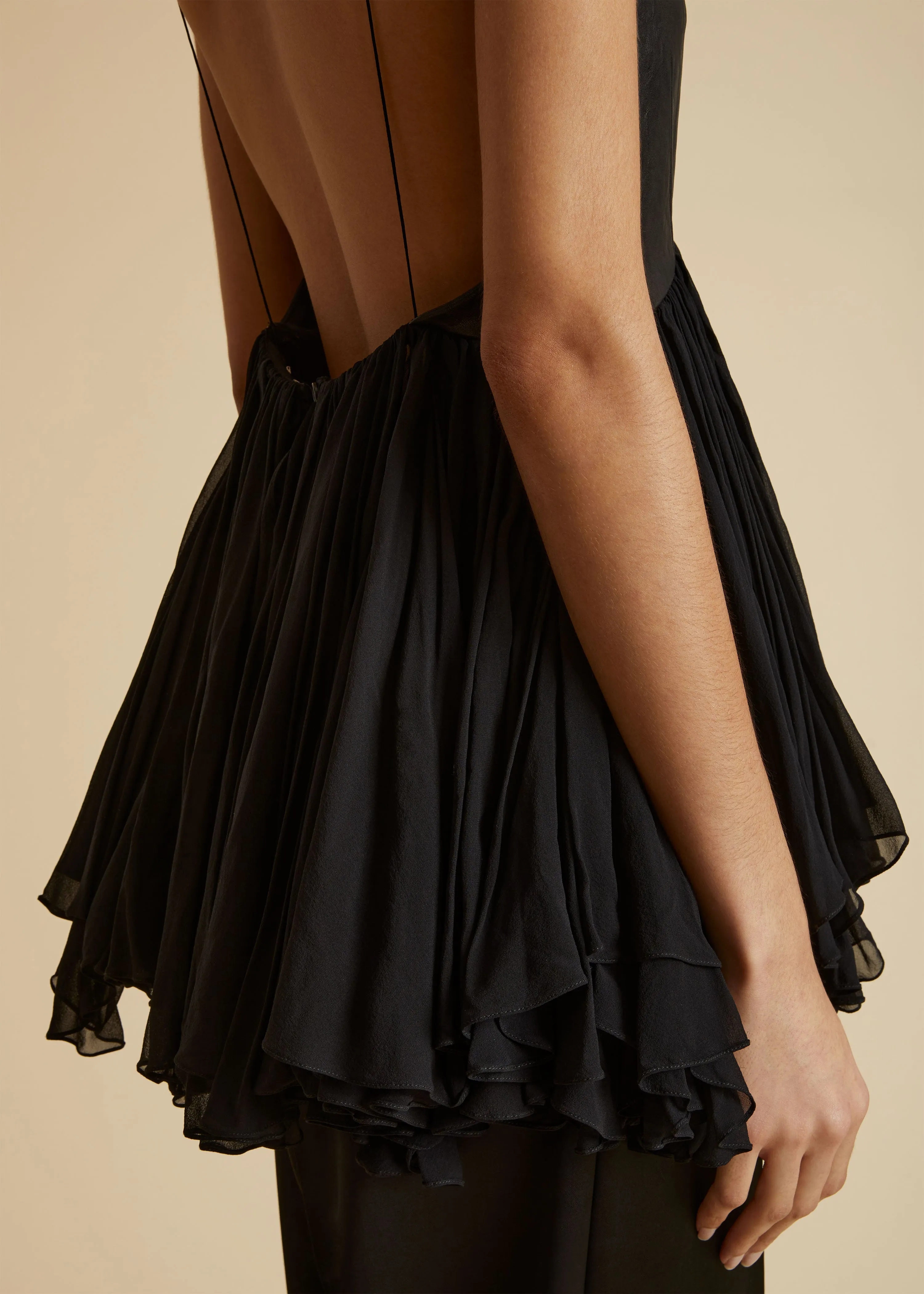 The Anita Top in Black Leather sold by KHAITE product image thumbnail 4