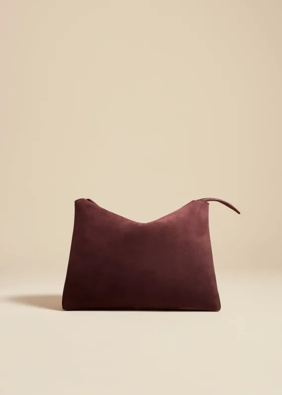 Lina Crossbody Bag in Rouge Noir Suede sold by KHAITE