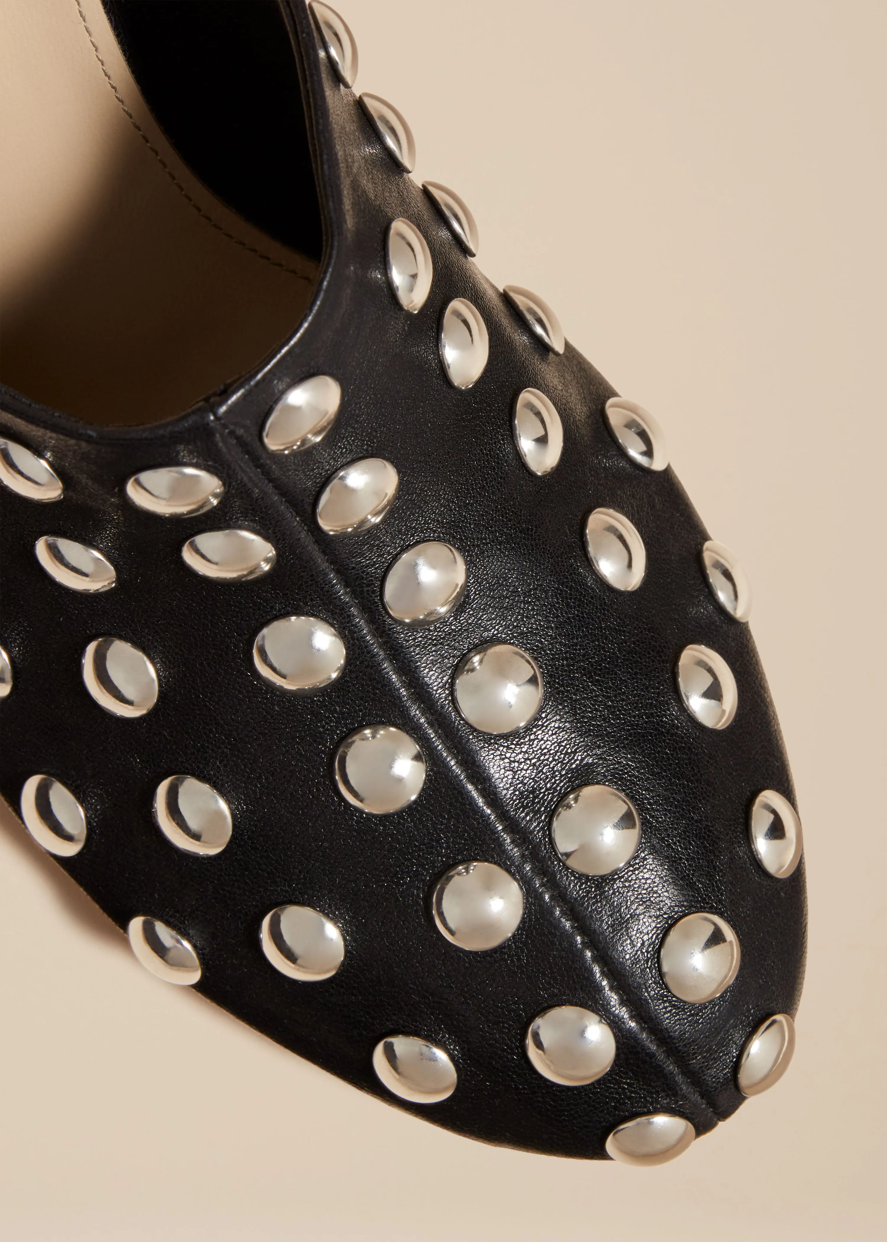 The Apollo Wedge Mule in Black Leather with Studs sold by KHAITE product image thumbnail 4