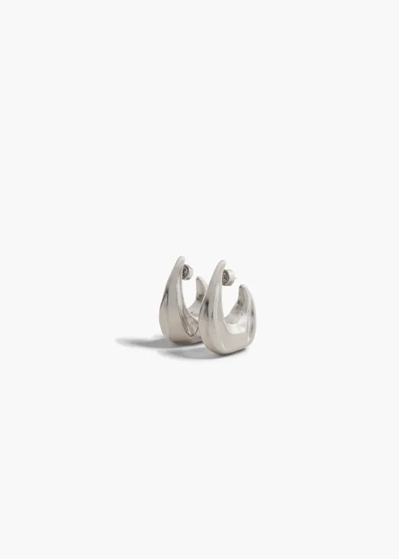 Medium Olivia Hoop Earrings in Silver sold by KHAITE