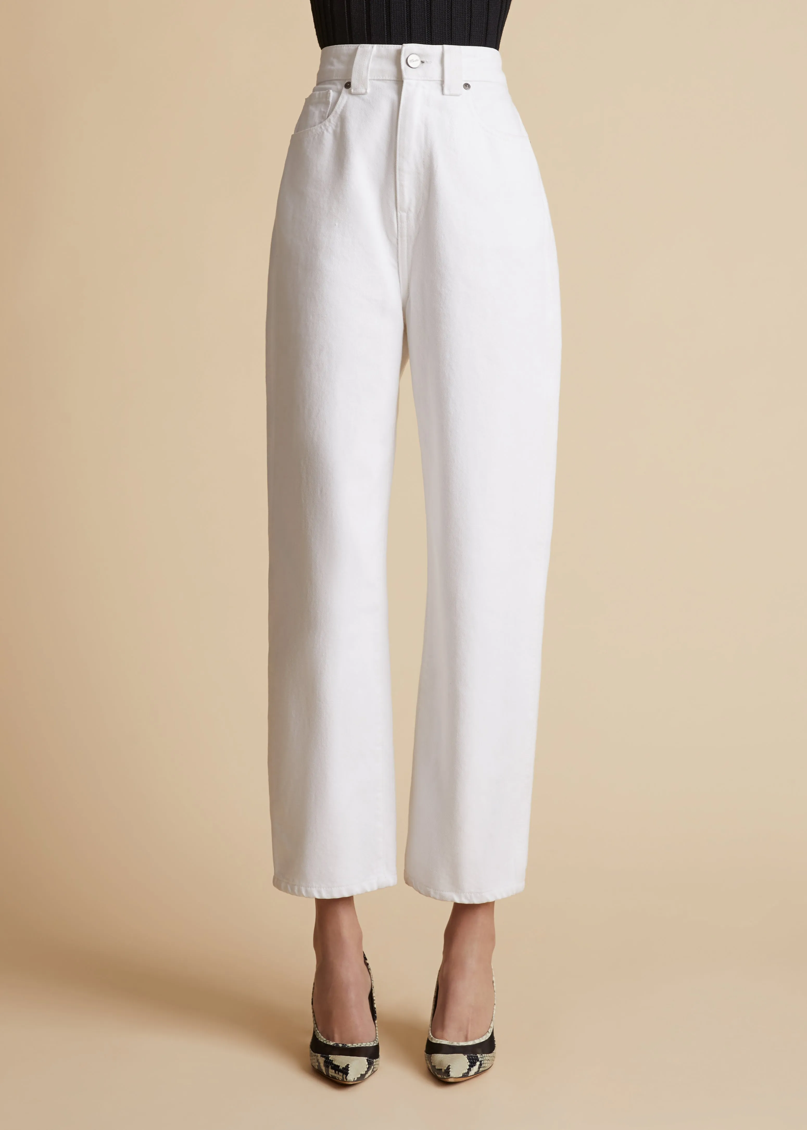 Shalbi Jean in White sold by KHAITE product image thumbnail 3