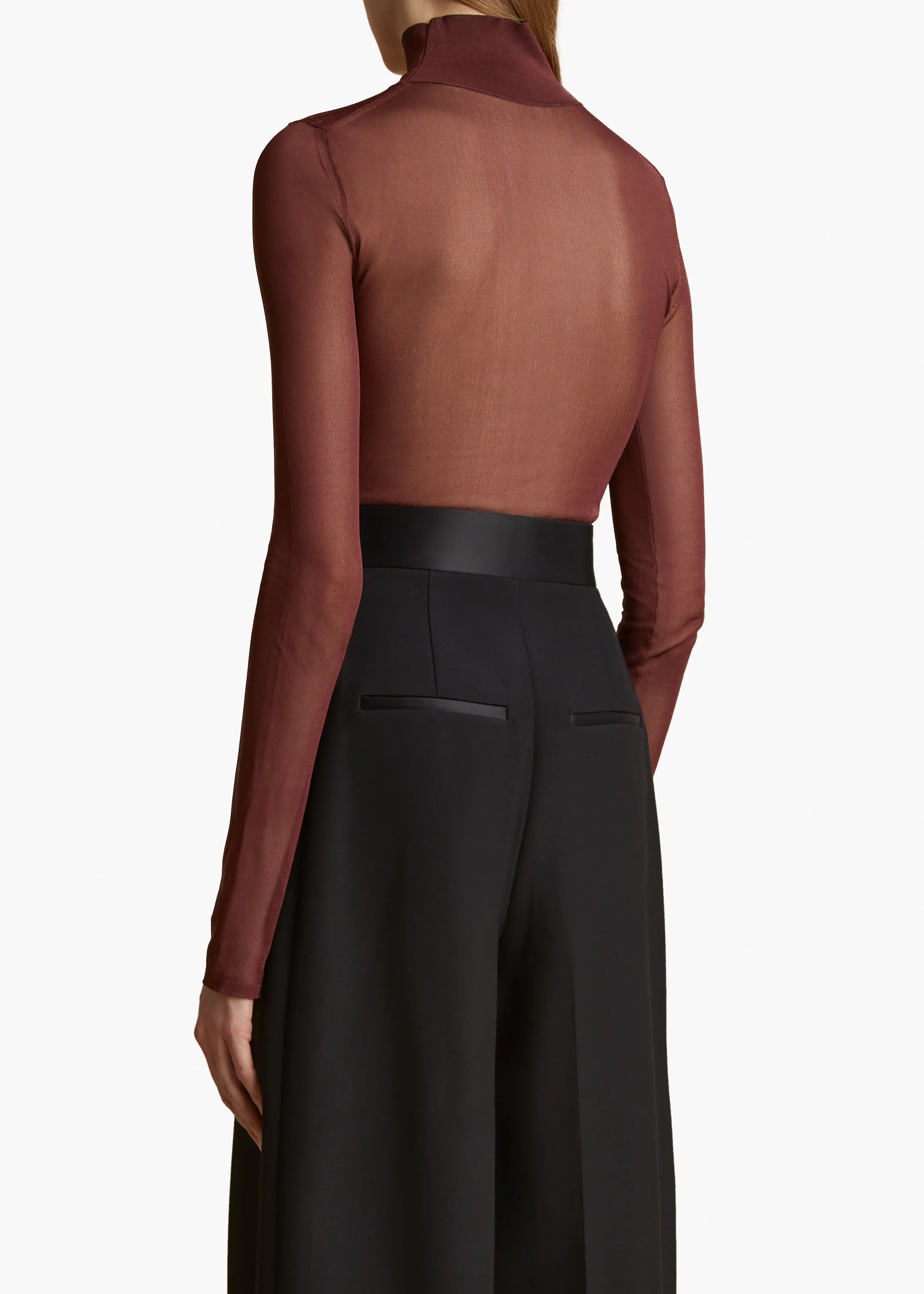 Tallin Bodysuit in Oxblood sold by KHAITE product image thumbnail 3