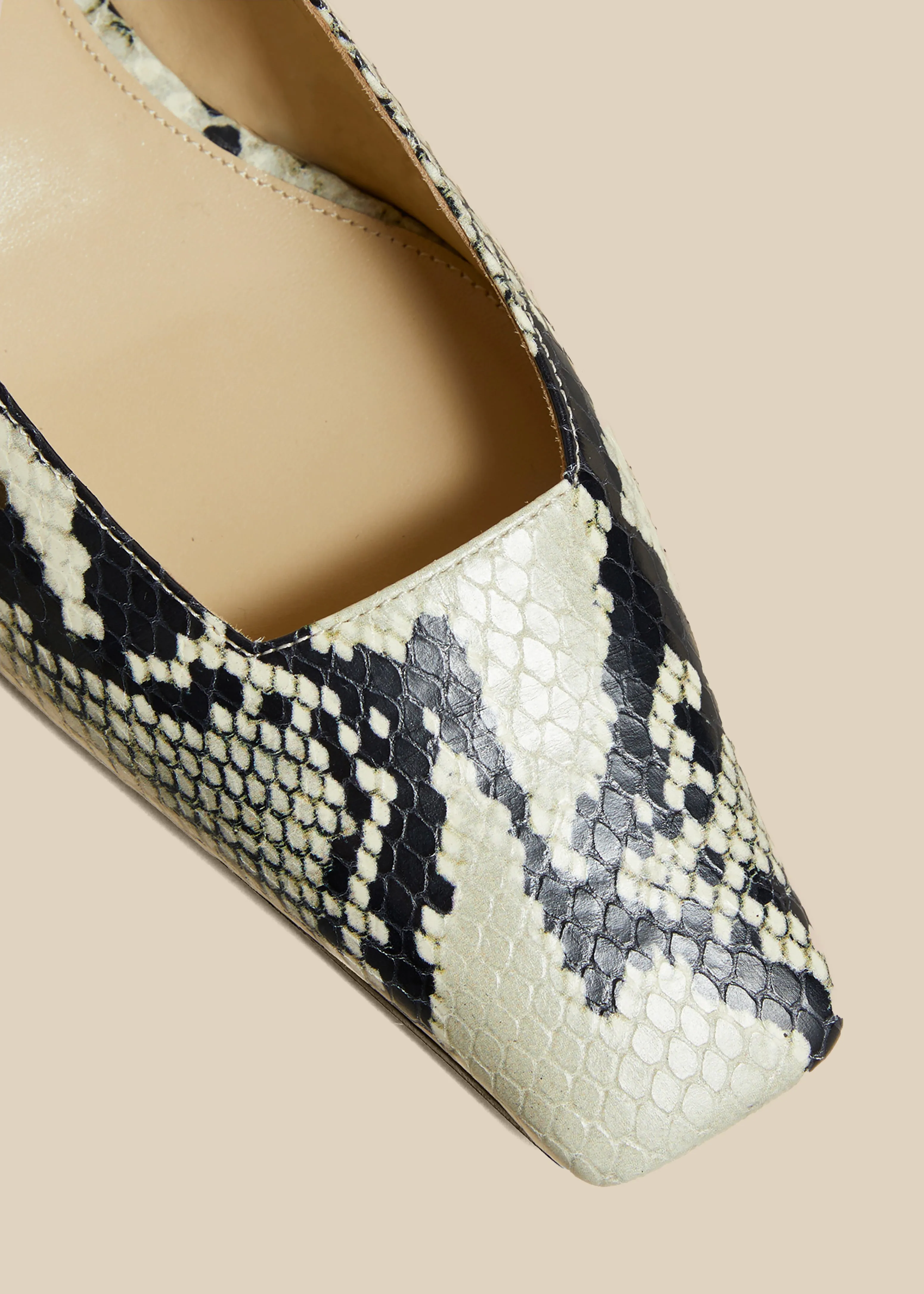 Colin Slingback Flat in Natural Python-Embossed Leather sold by KHAITE product image thumbnail 3