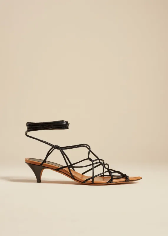 Arden Low Heel in Black Crinkled Leather sold by KHAITE