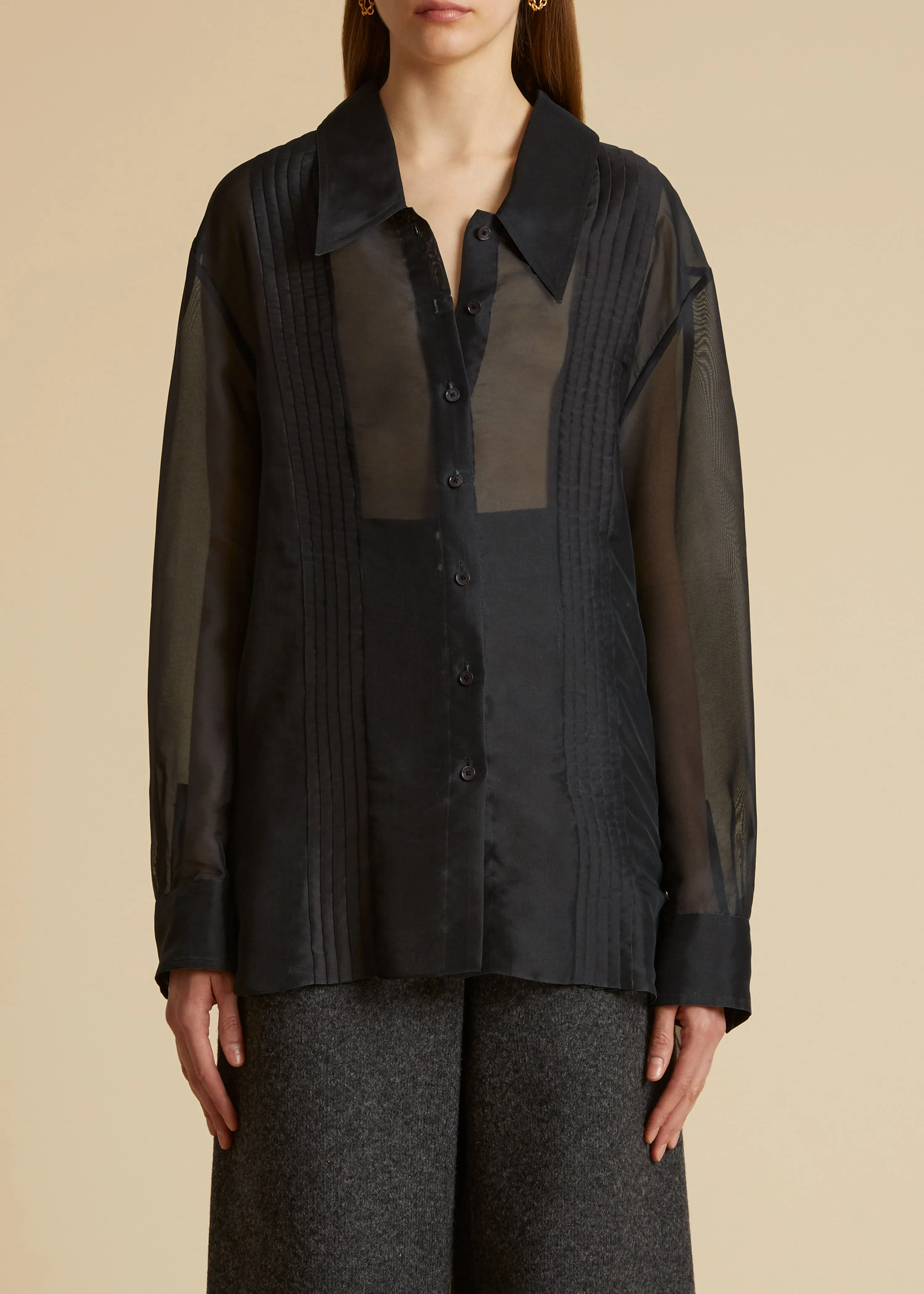 The Nori Top in Black sold by KHAITE product image thumbnail 2