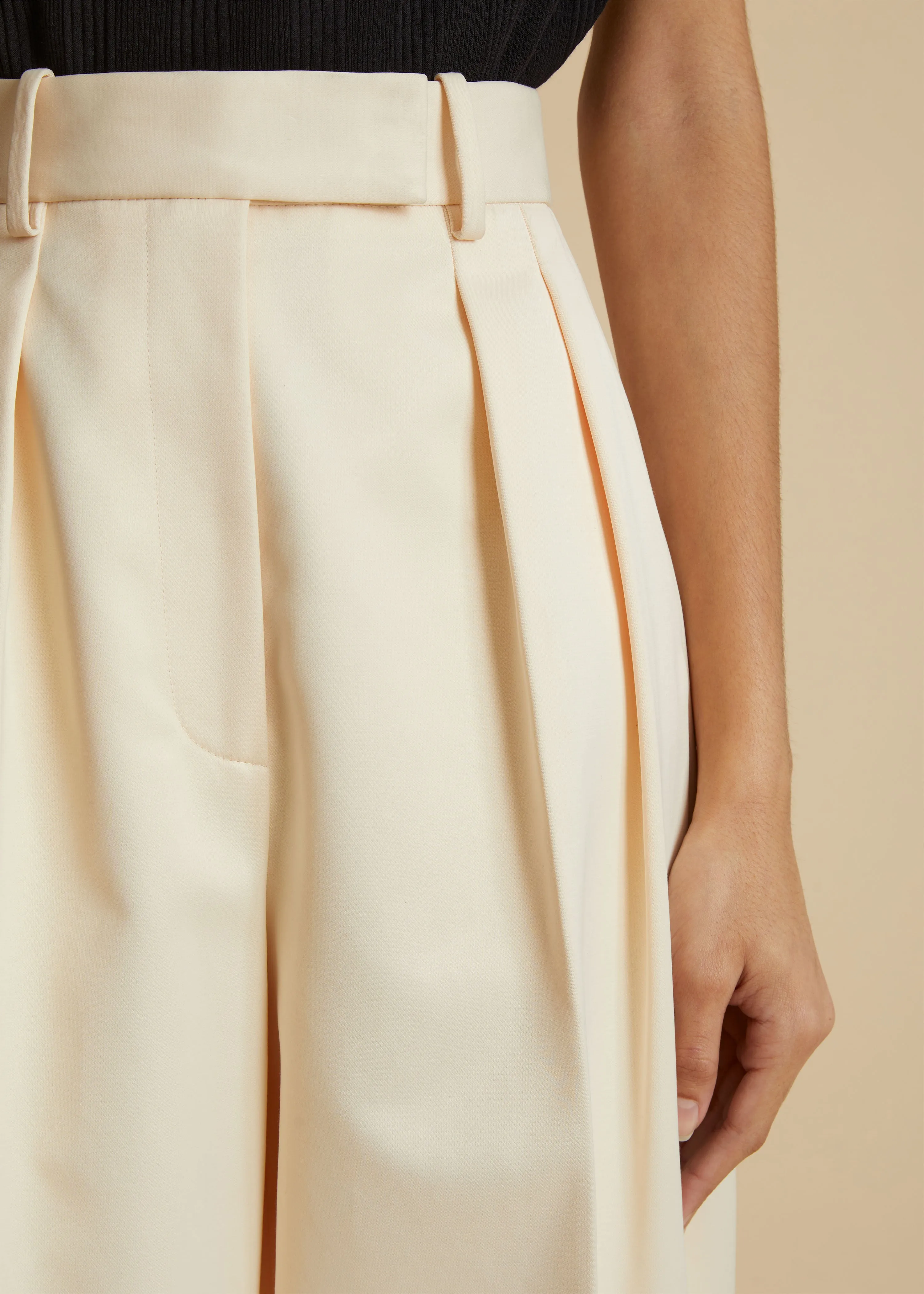 The Teyana Pant in Bone Satin sold by KHAITE product image thumbnail 4