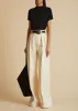 The Teyana Pant in Bone Satin sold by KHAITE