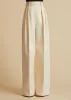 The Teyana Pant in Bone Satin sold by KHAITE