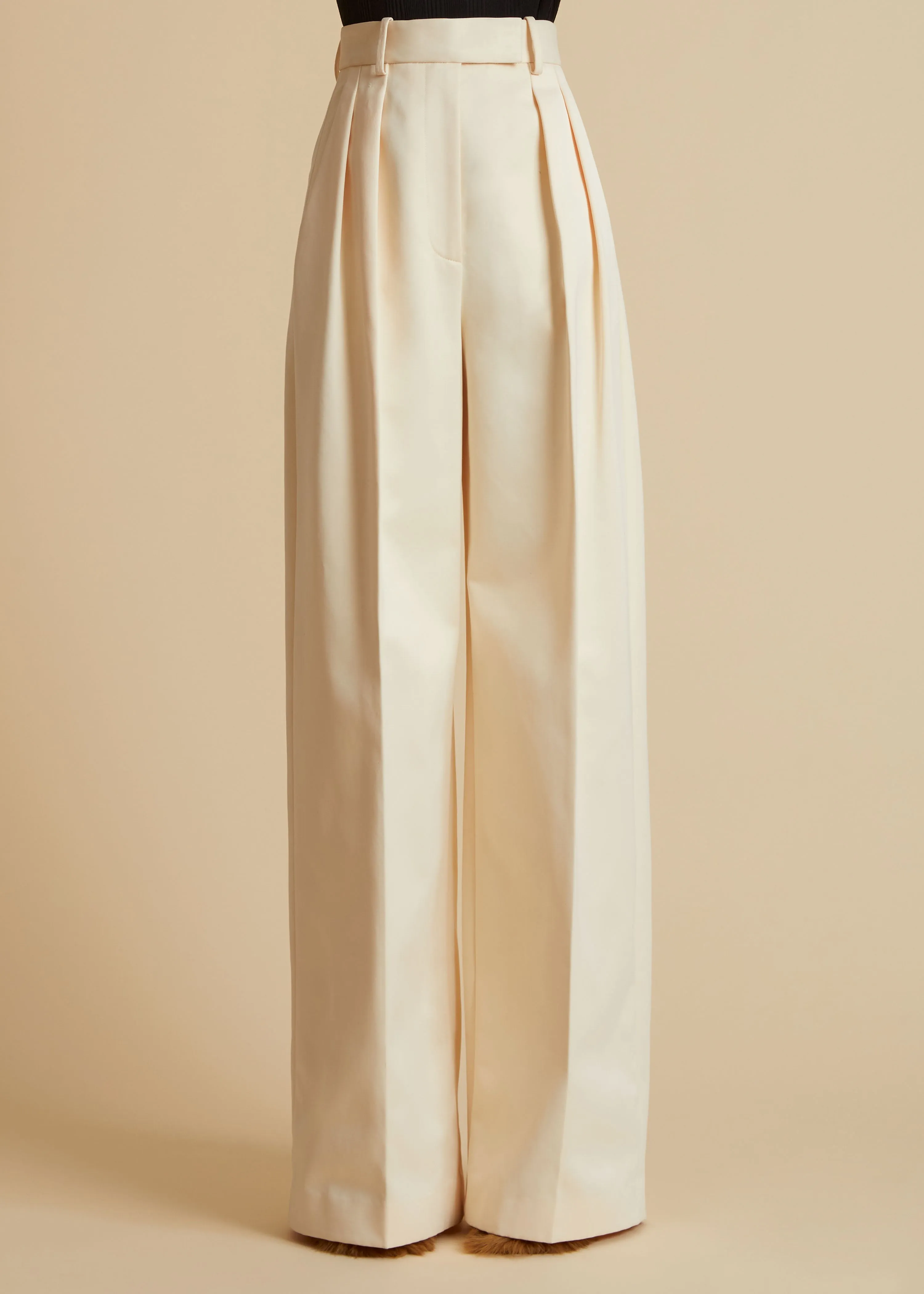 The Teyana Pant in Bone Satin sold by KHAITE product image thumbnail 2
