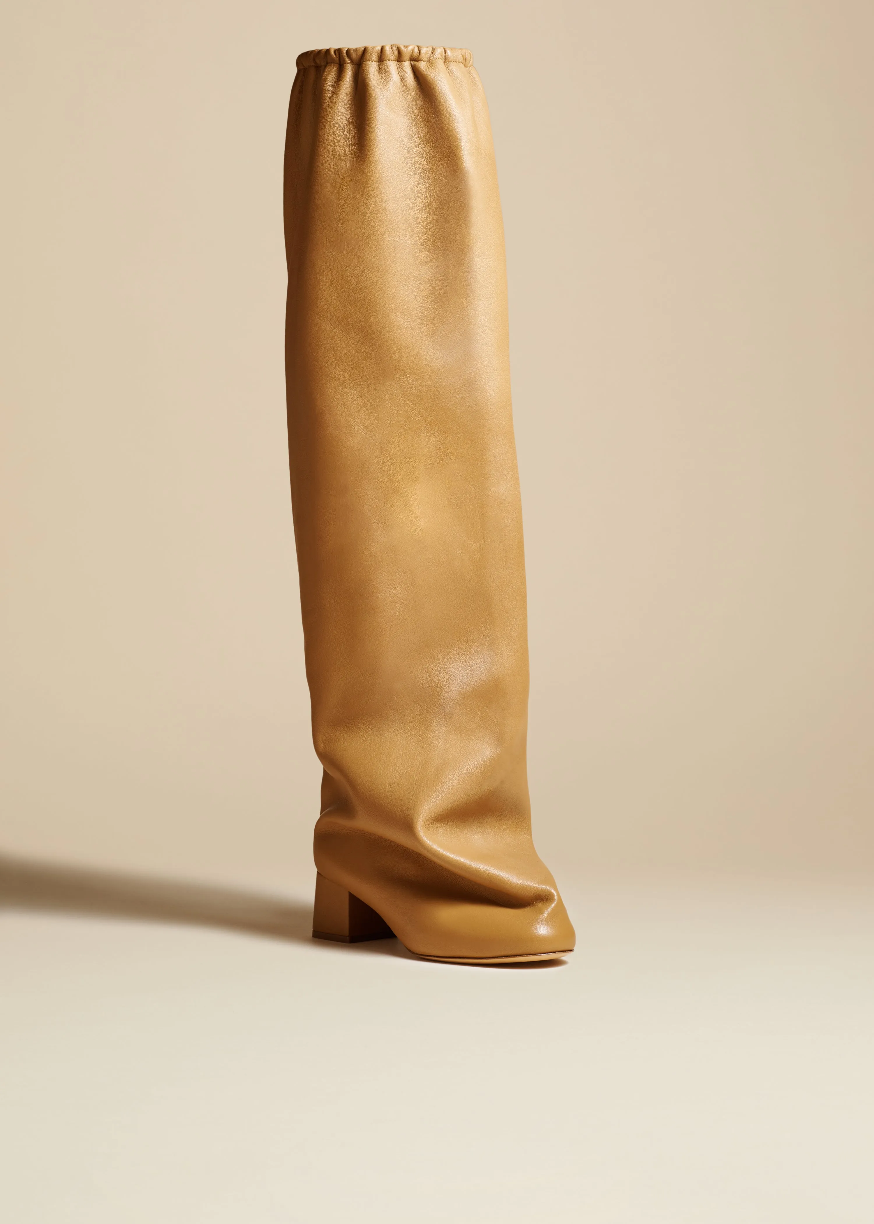 The Bowe Over-the-Knee Boot in Nougat Leather sold by KHAITE product image thumbnail 2