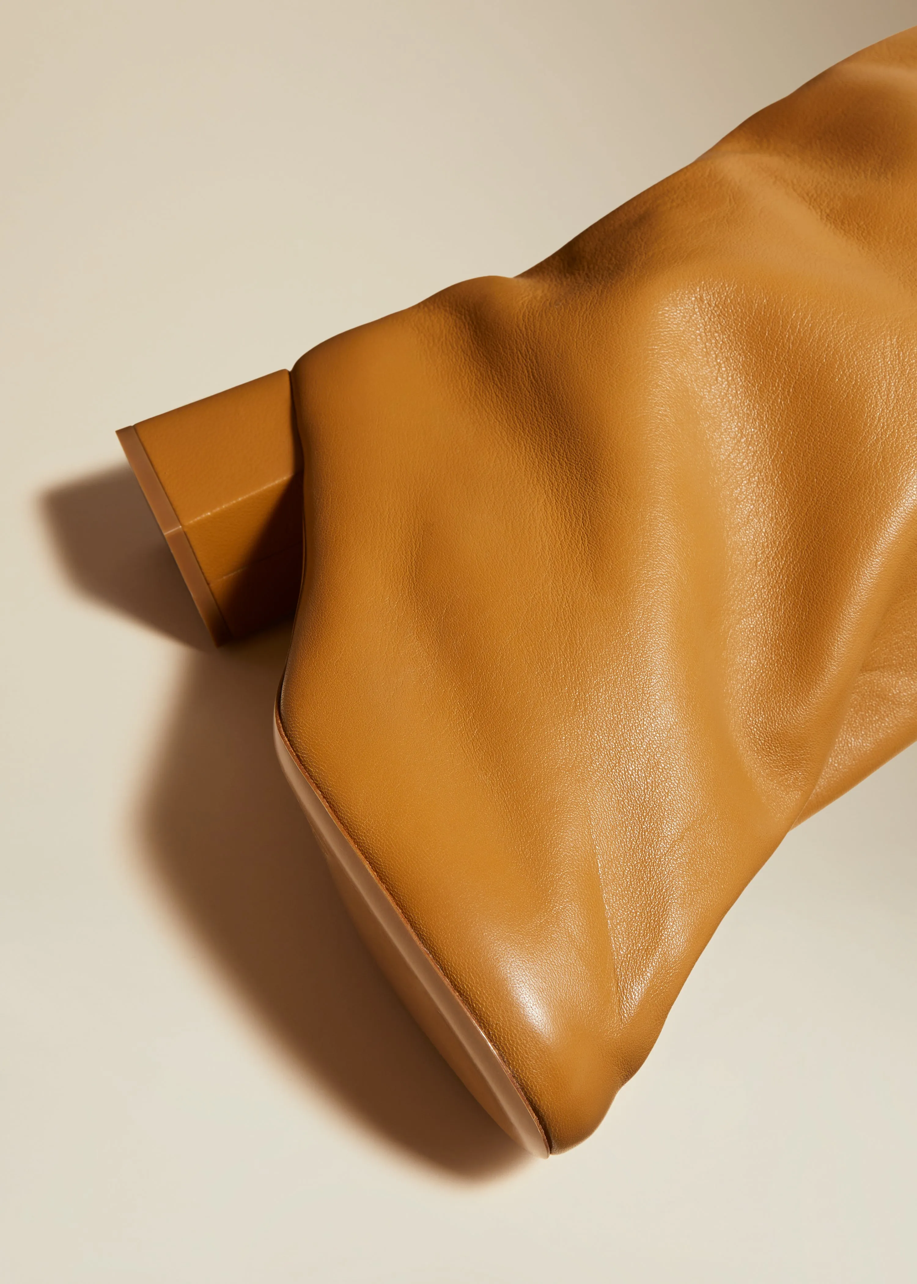 The Bowe Over-the-Knee Boot in Nougat Leather sold by KHAITE product image thumbnail 4