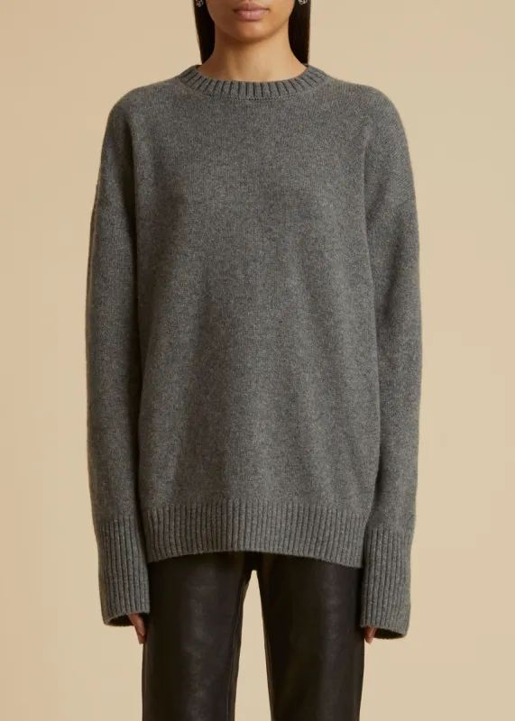 The Camilla Sweater in Sterling made by KHAITE