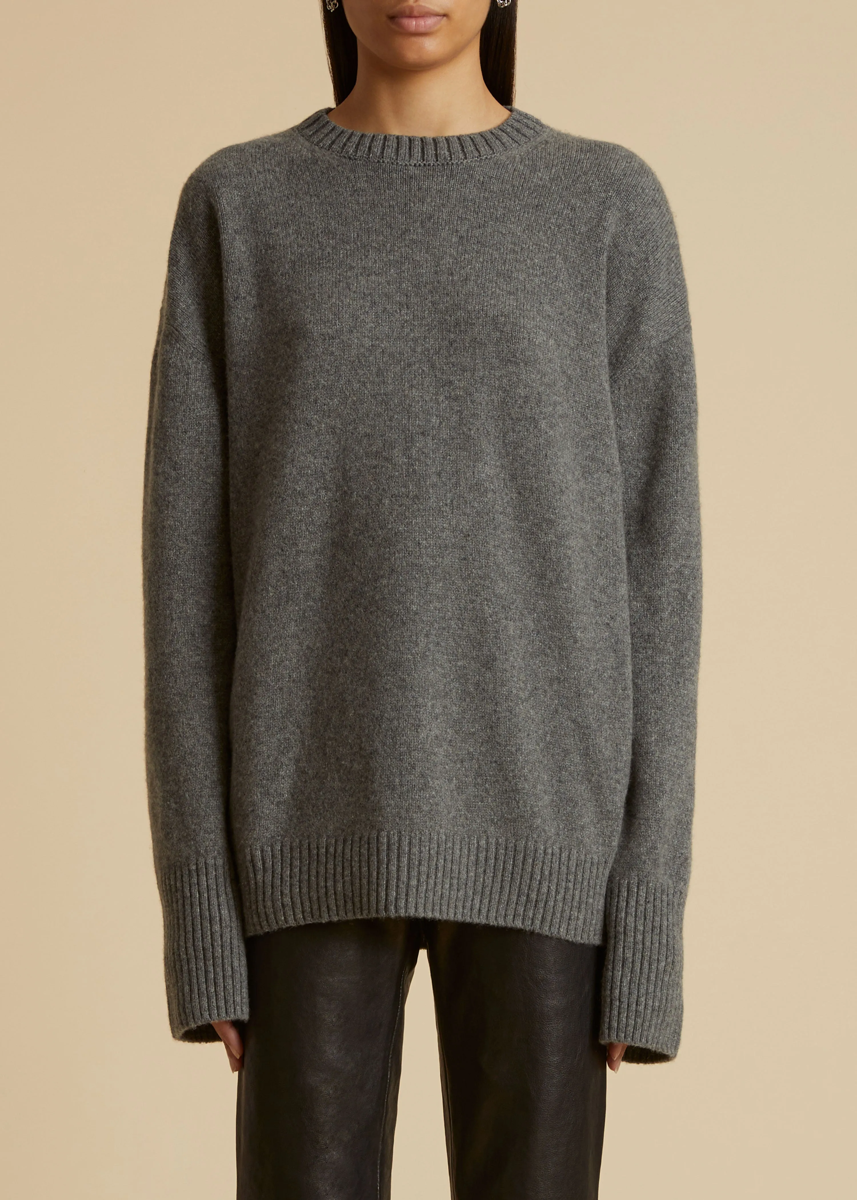 The Camilla Sweater in Sterling sold by KHAITE