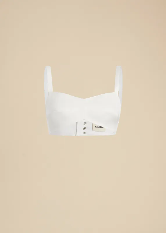 Knox Bralette in Chalk sold by KHAITE