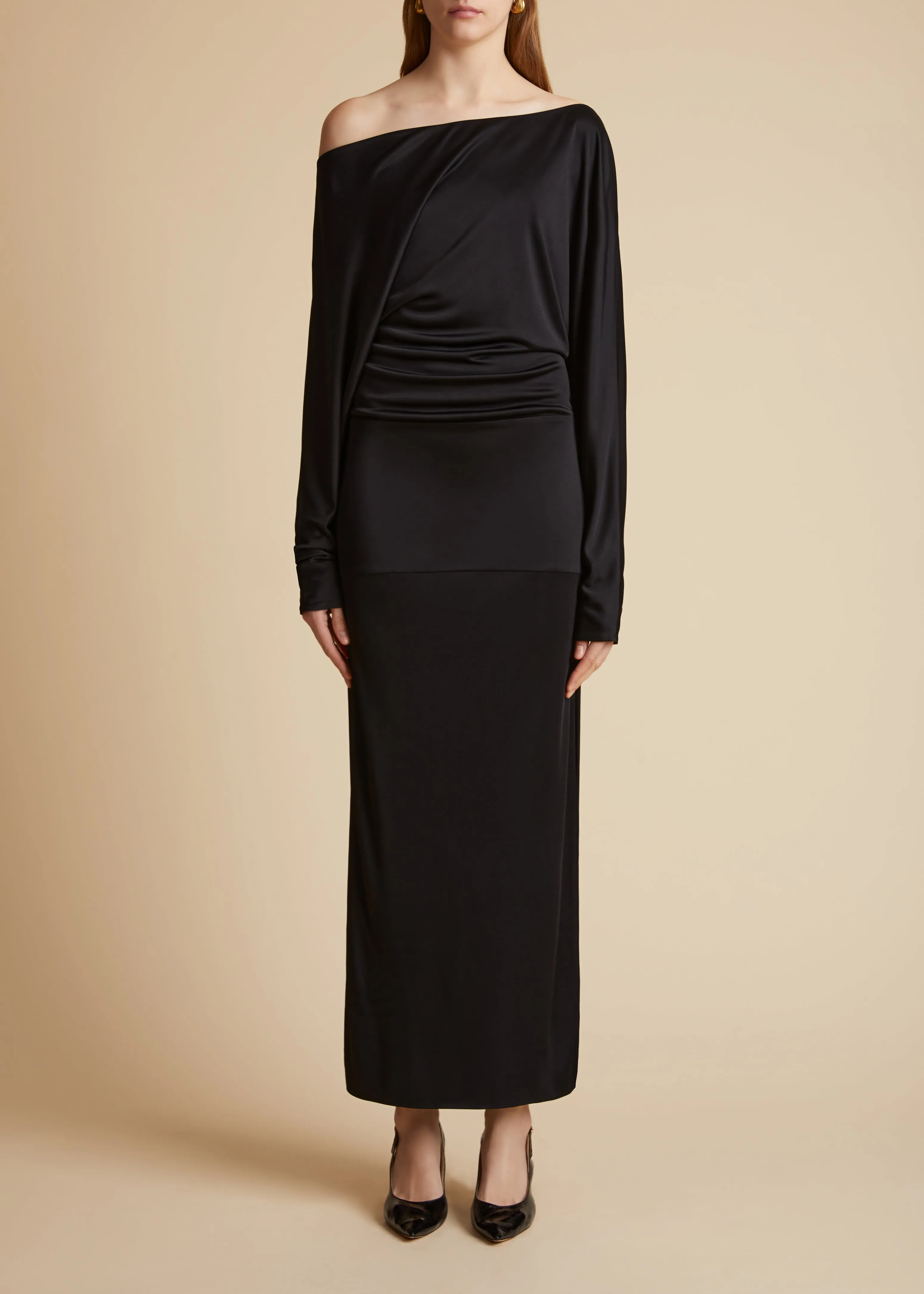 Junet Dress in Black sold by KHAITE product image thumbnail 3
