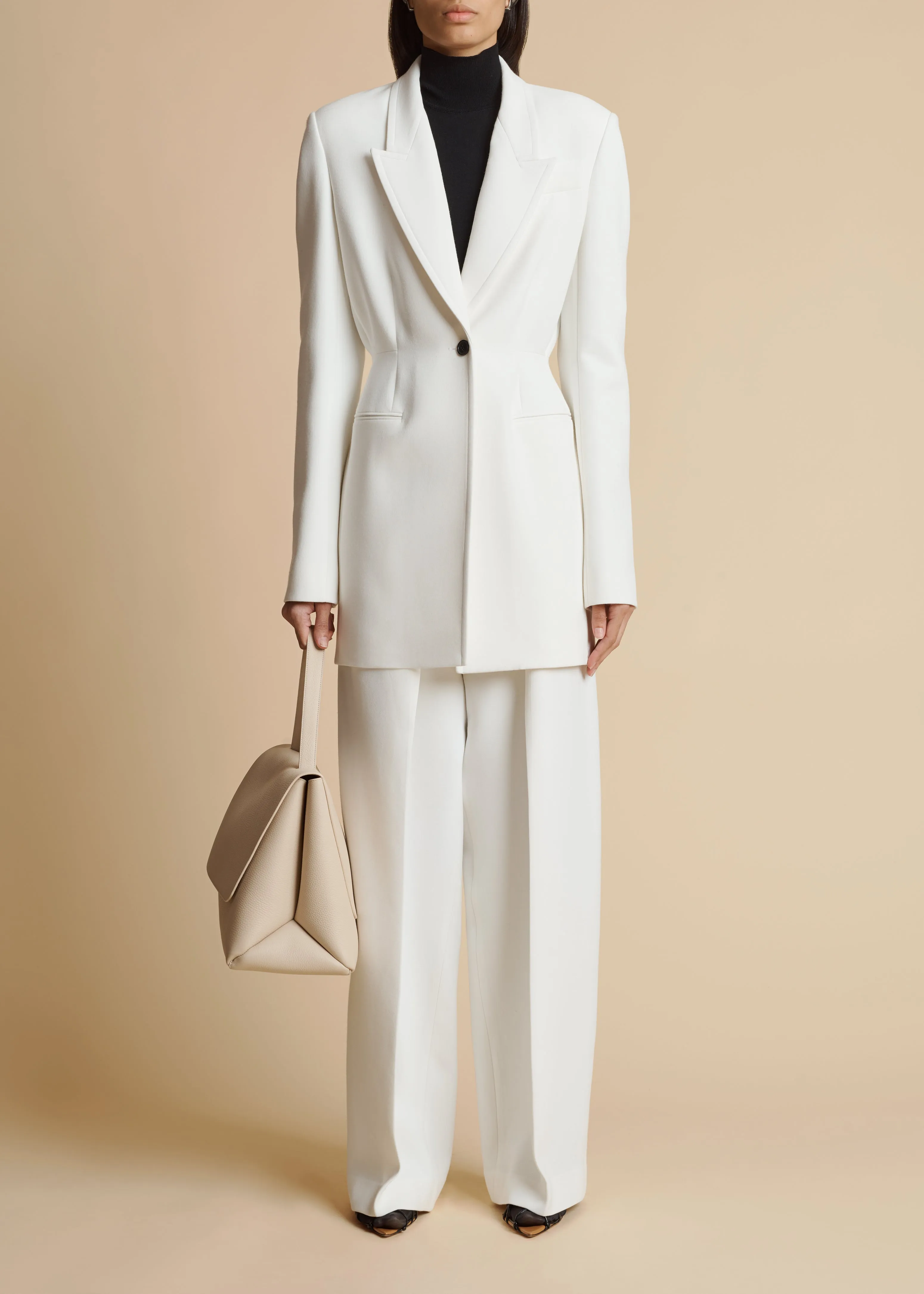 The Beckett Blazer in Chalk sold by KHAITE product image thumbnail 2