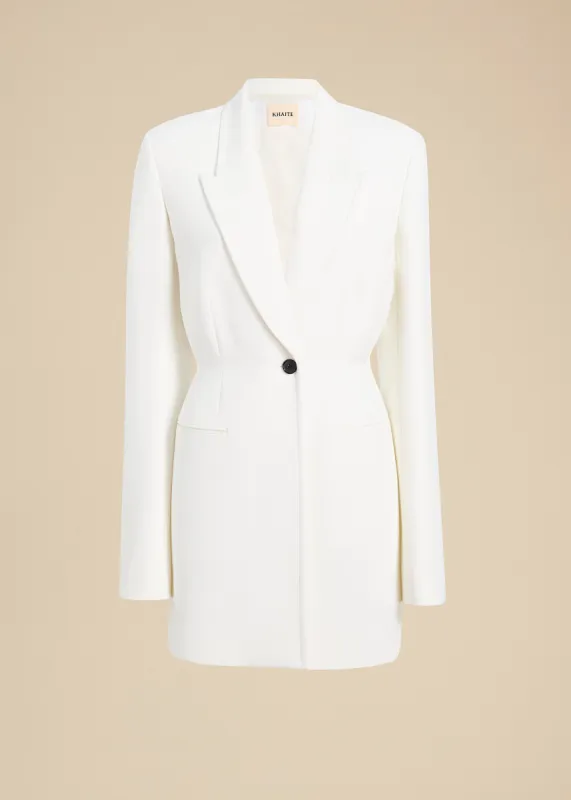 The Beckett Blazer in Chalk made by KHAITE