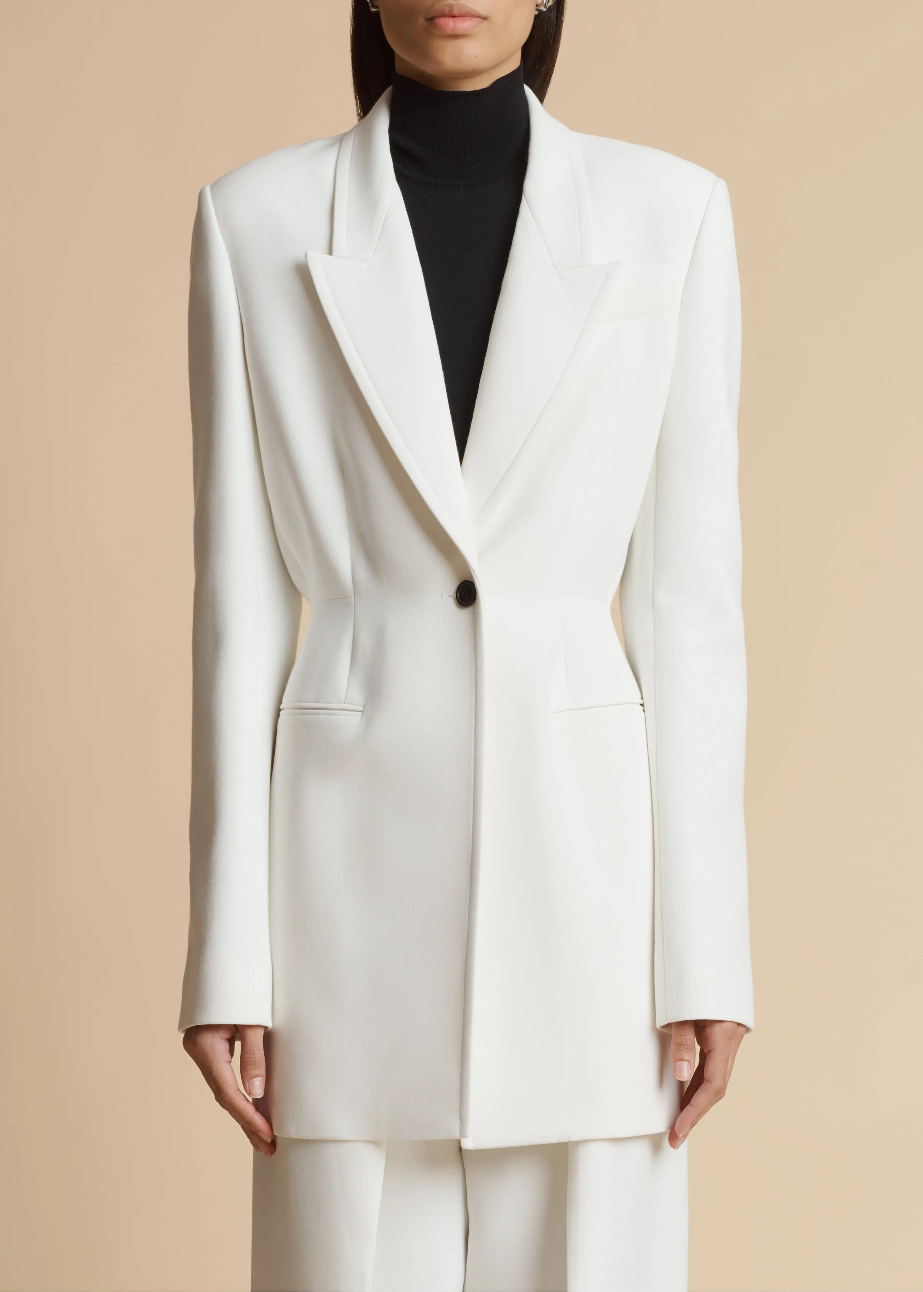 The Beckett Blazer in Chalk sold by KHAITE product image thumbnail 3