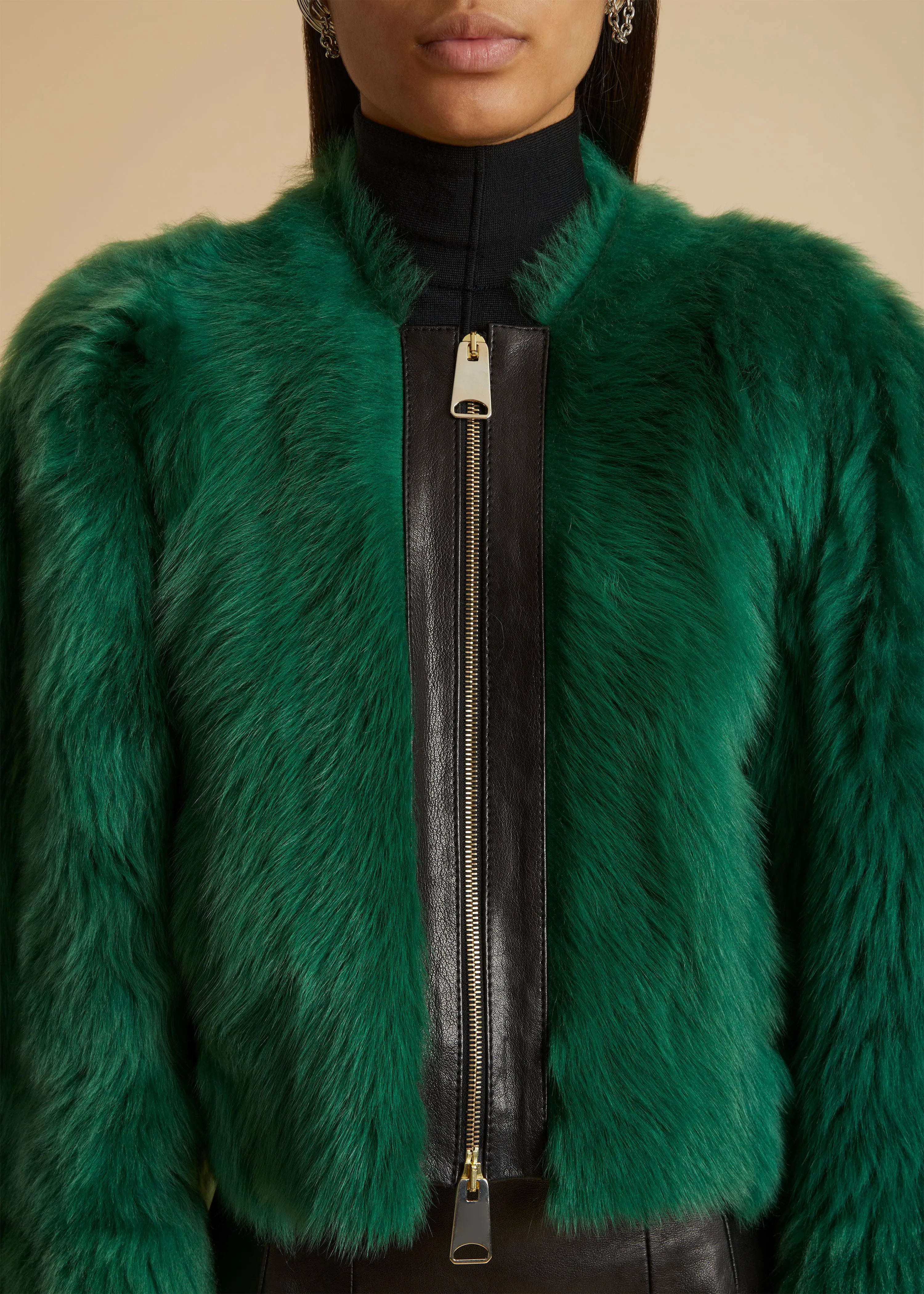 The Gracell Jacket in Forest Green Shearling sold by KHAITE product image thumbnail 5