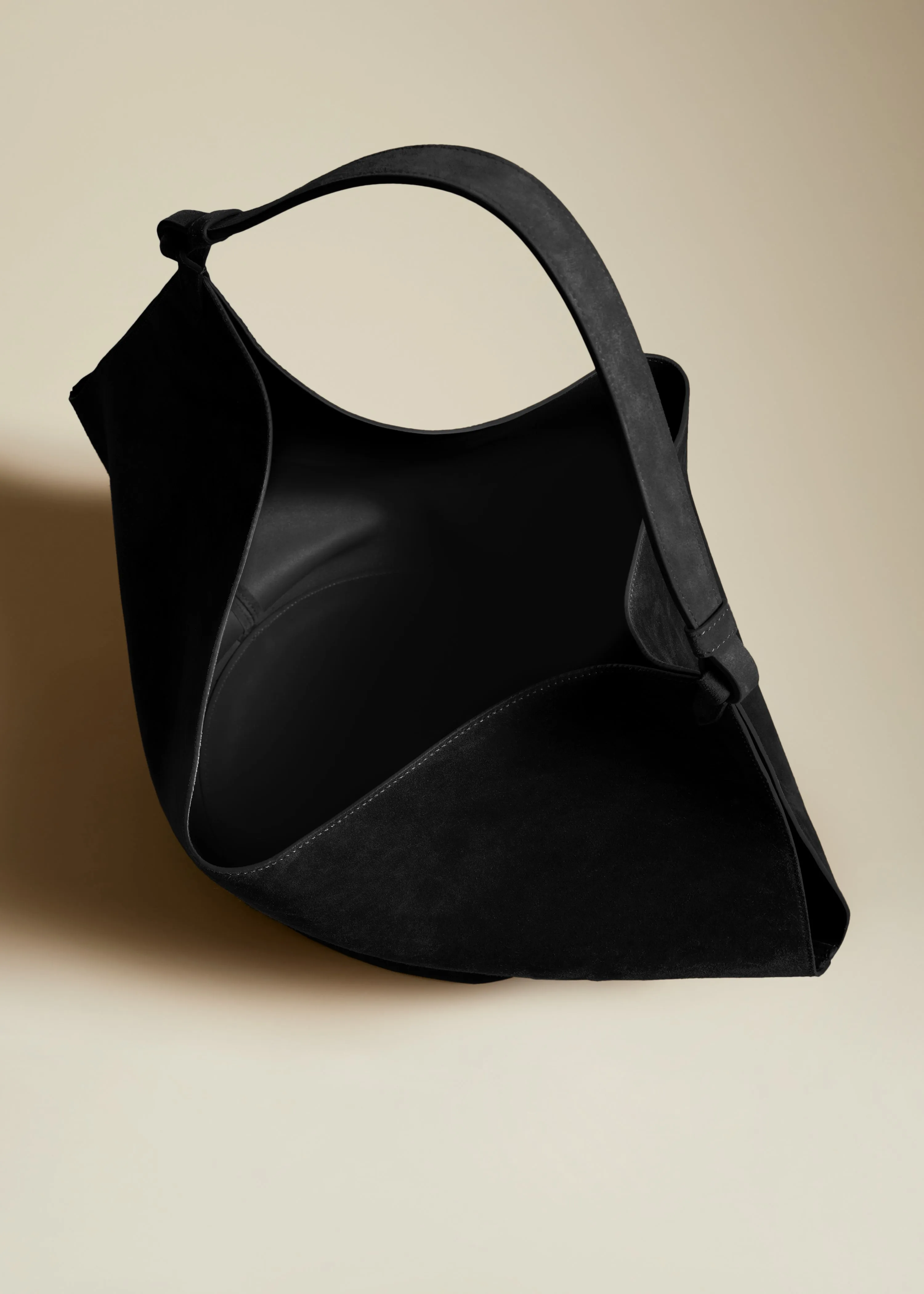 The Medium Lotus Tote in Black Suede sold by KHAITE product image thumbnail 3