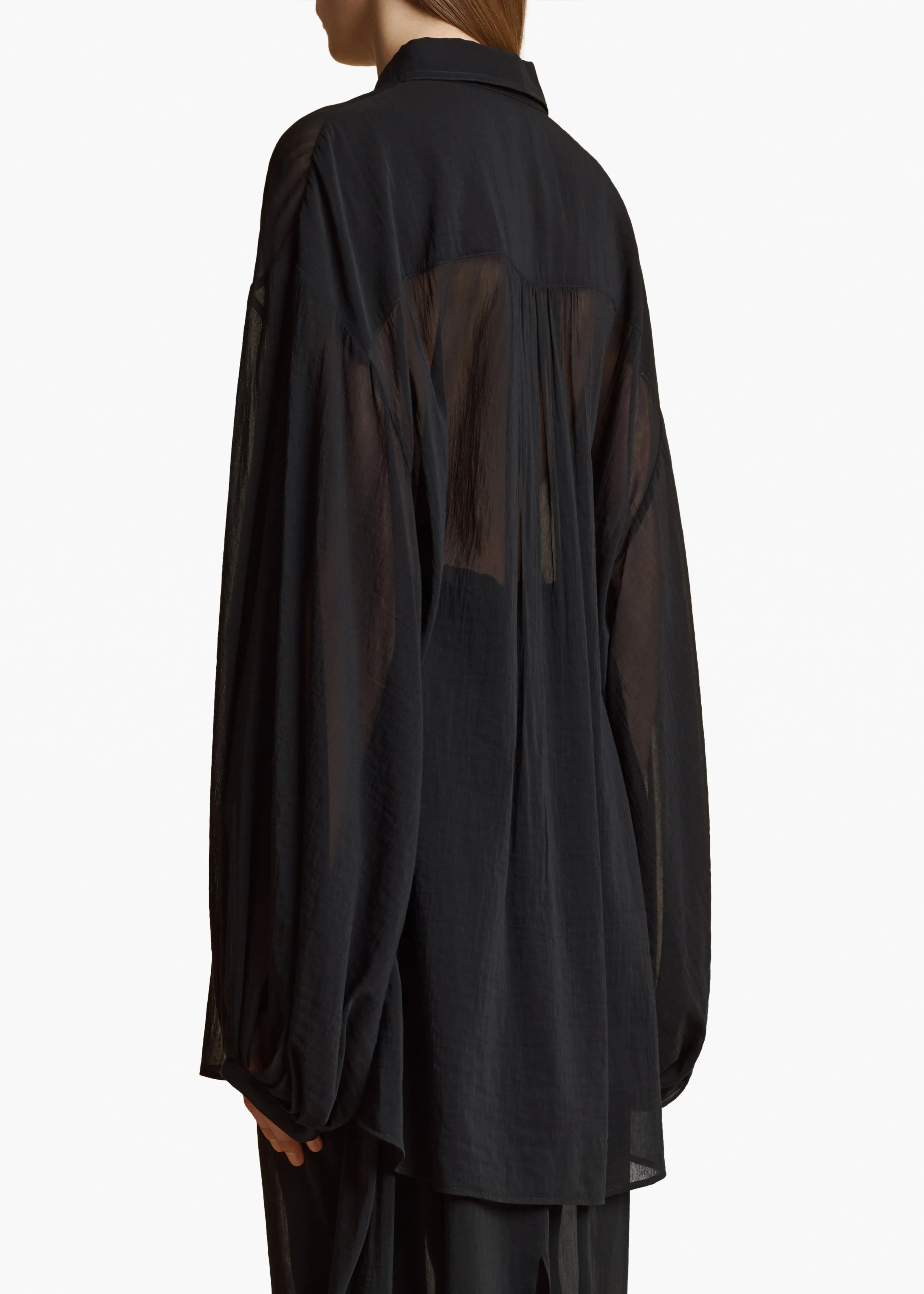Bam Top in Black Cotton Silk sold by KHAITE product image thumbnail 4