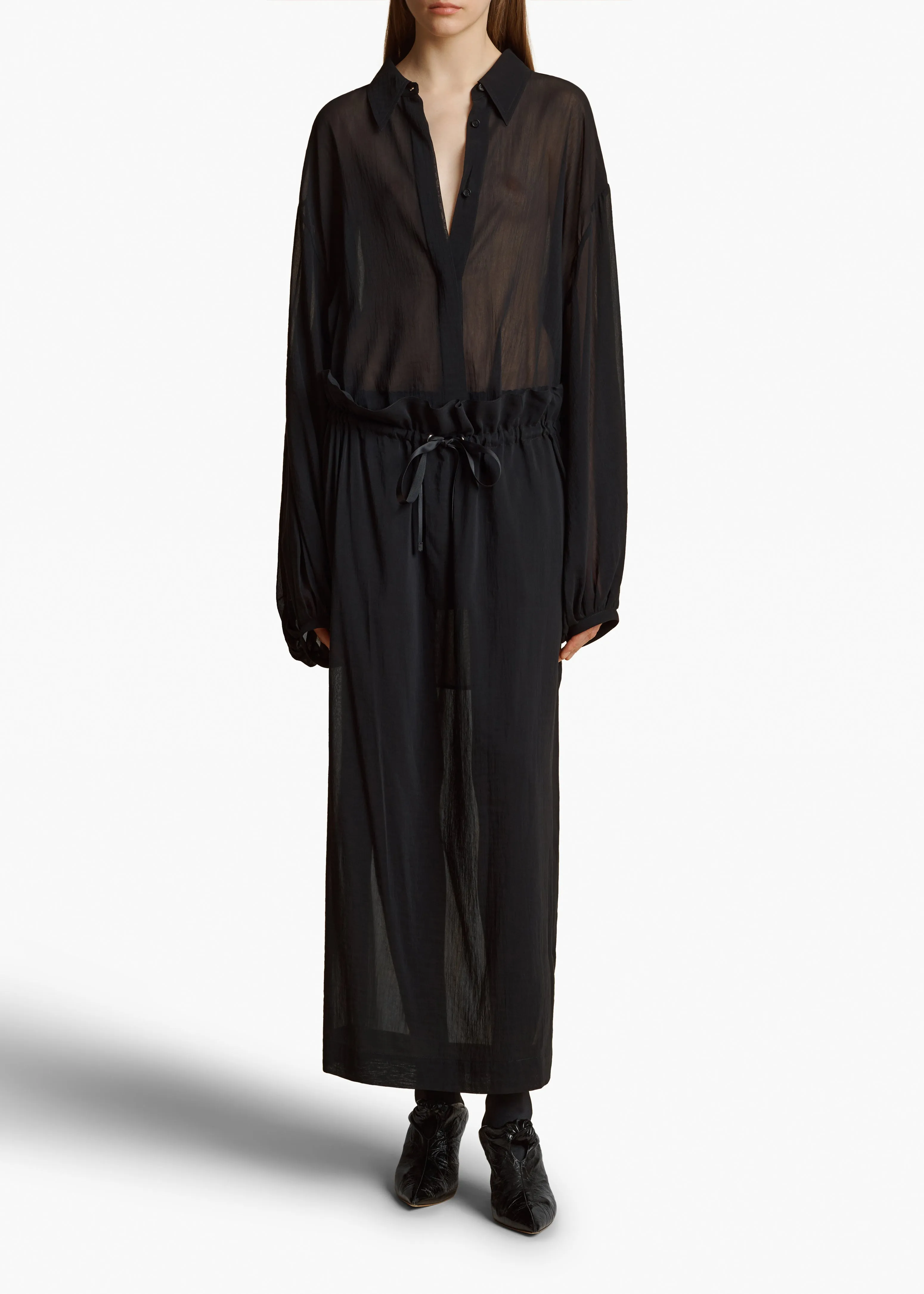 Bam Top in Black Cotton Silk sold by KHAITE product image thumbnail 2