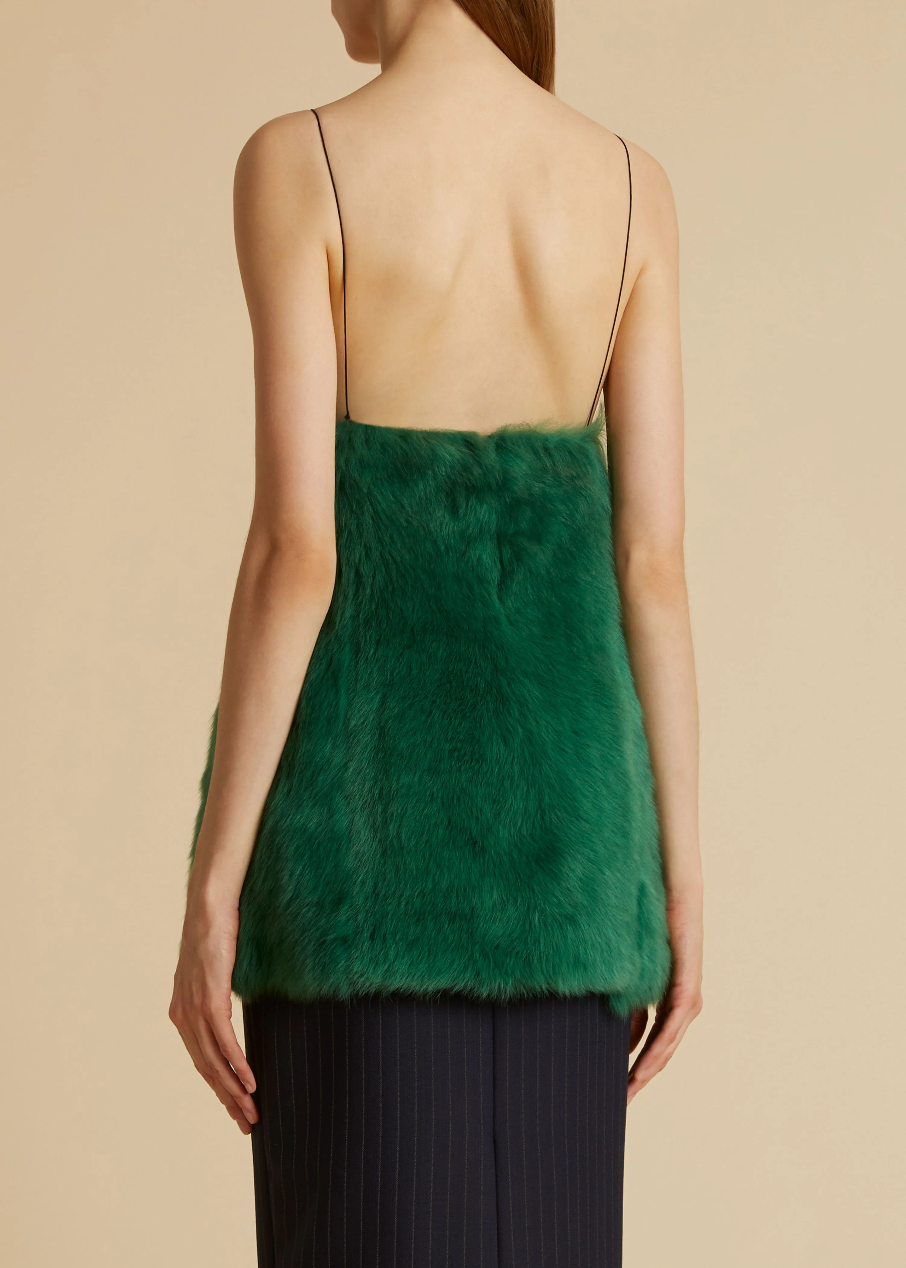 The Zoa Top in Forest Green Shearling sold by KHAITE product image thumbnail 3
