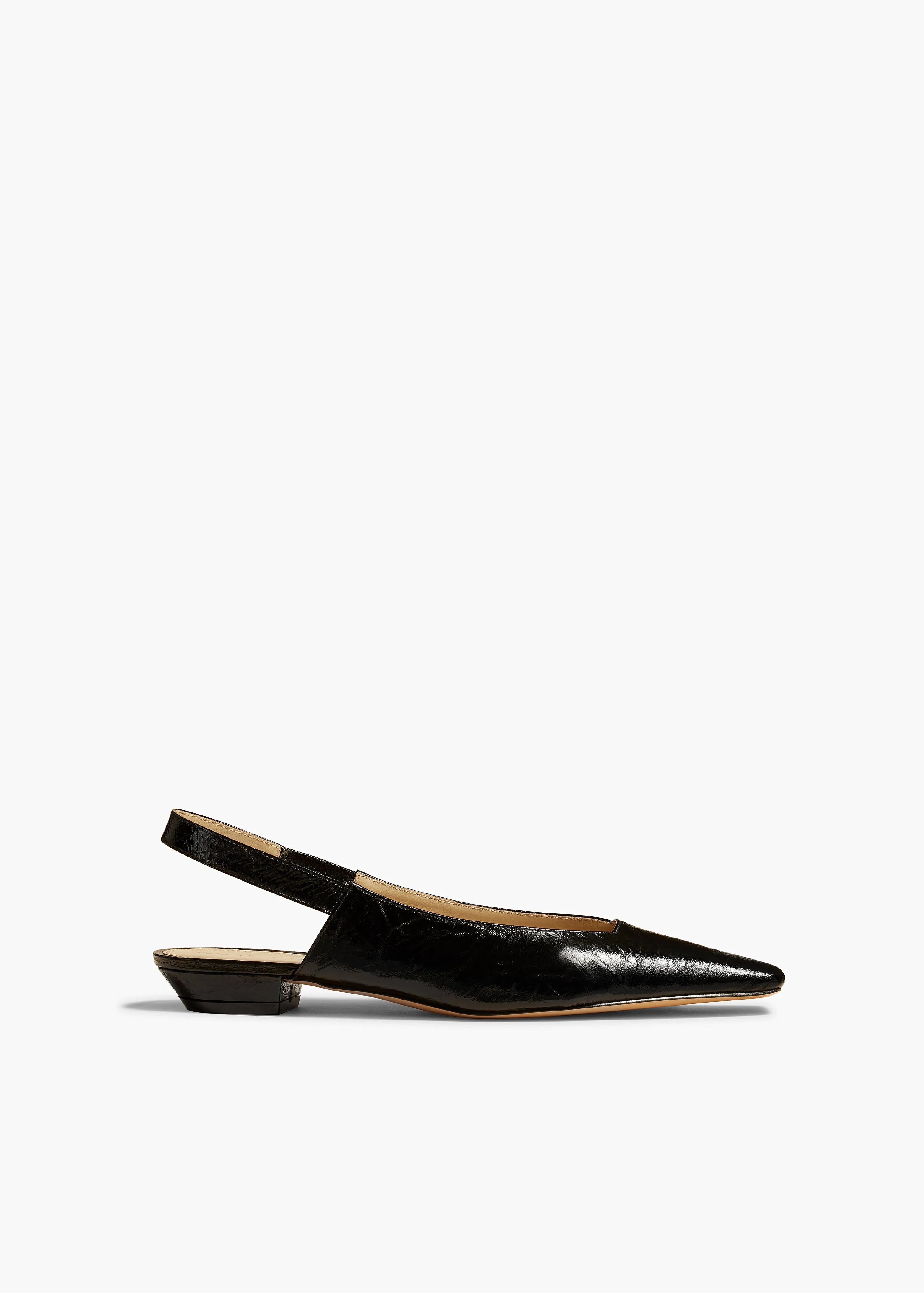 Colin Slingback Flat in Black Leather sold by KHAITE