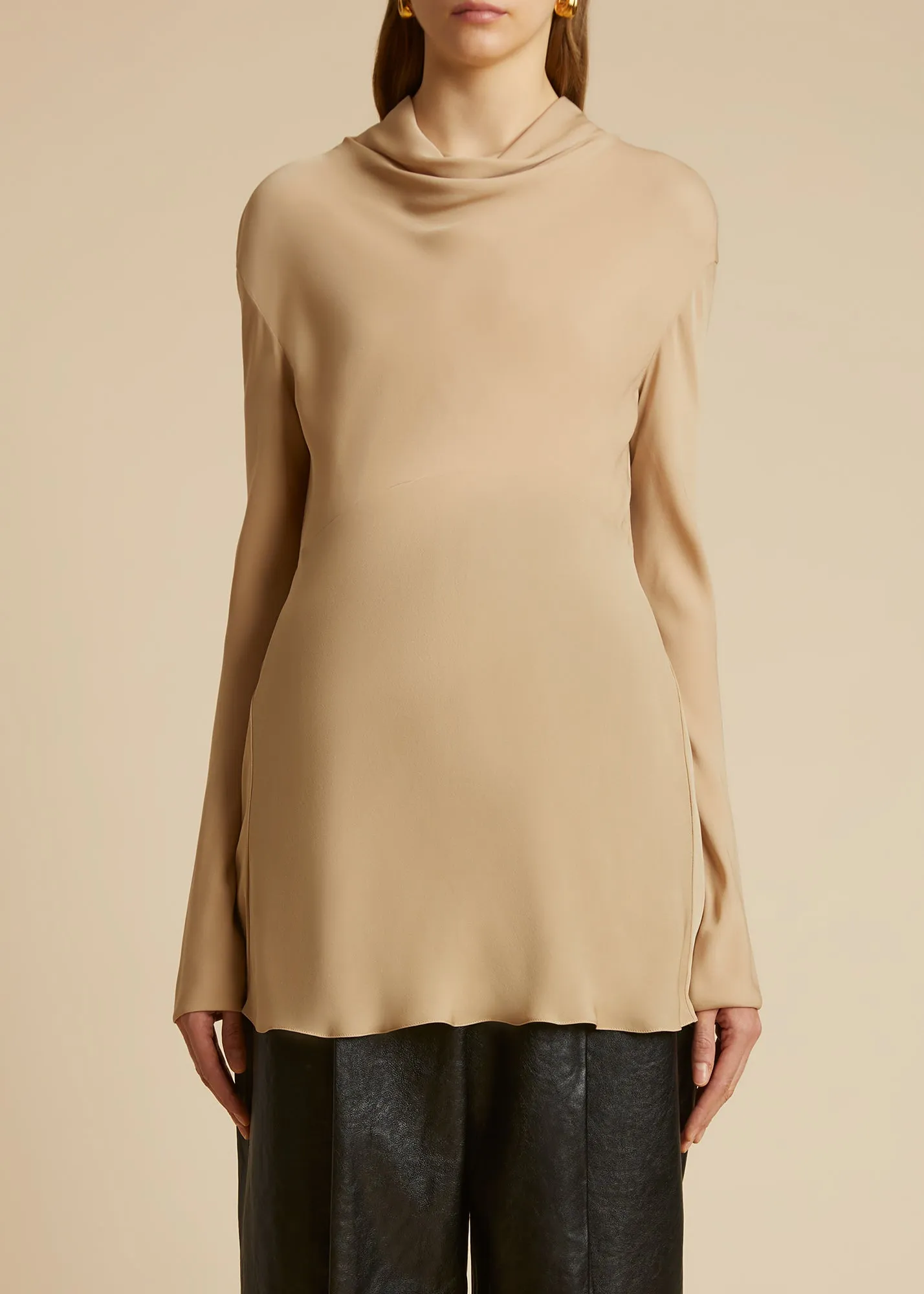 The Vray Top in Beige sold by KHAITE product image thumbnail 2