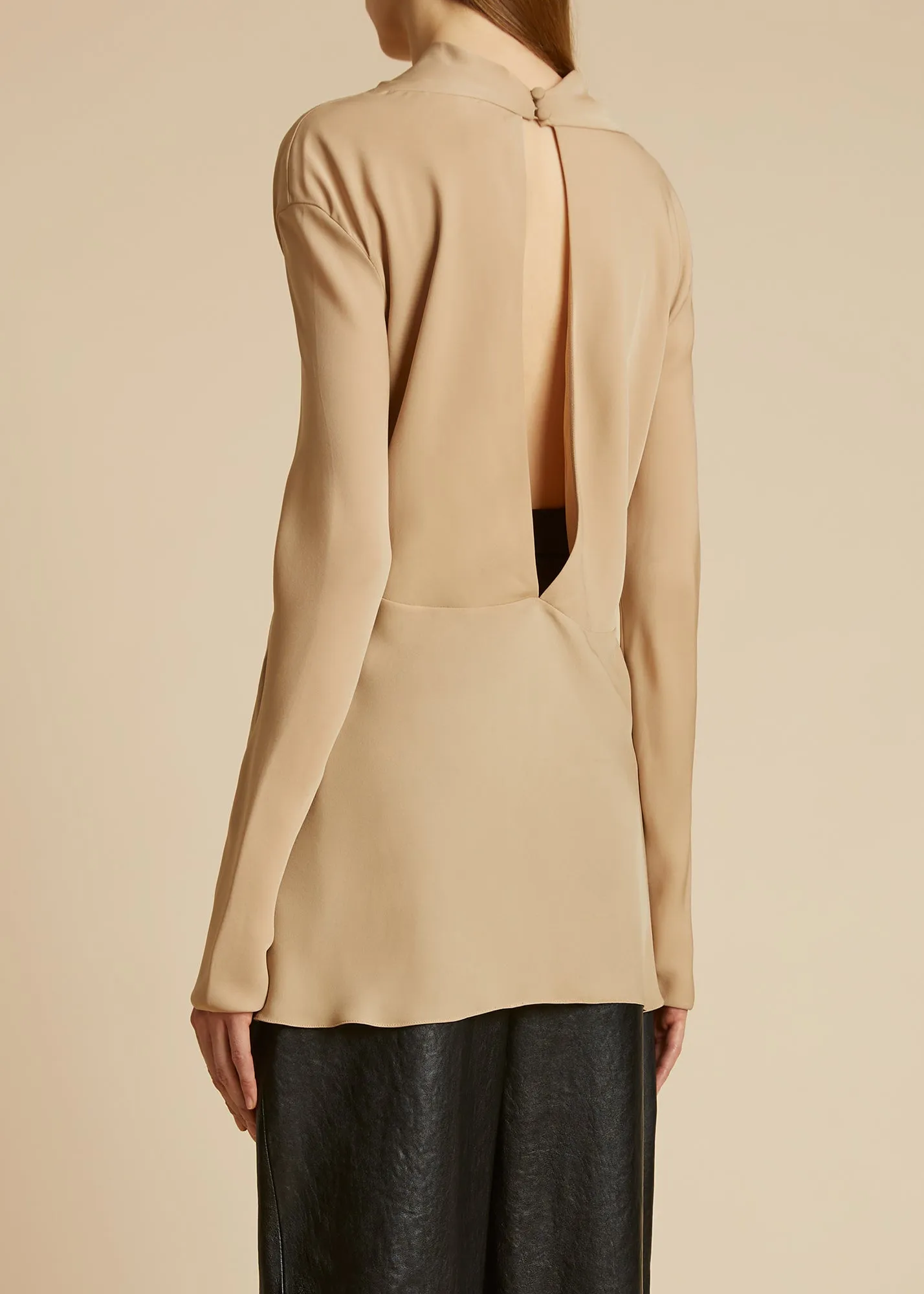 The Vray Top in Beige sold by KHAITE product image thumbnail 3