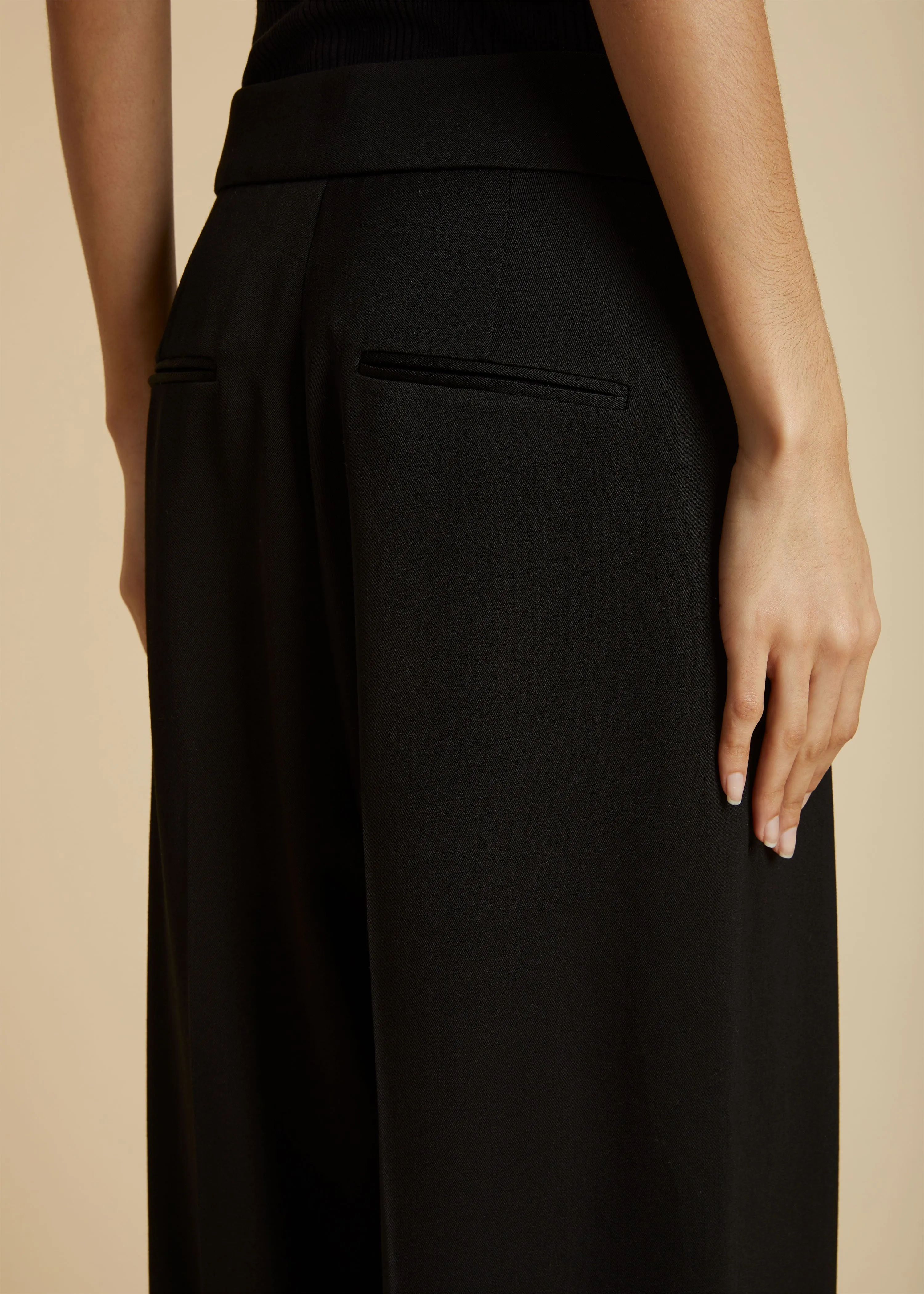The Banton Pant in Black Wool sold by KHAITE product image thumbnail 4