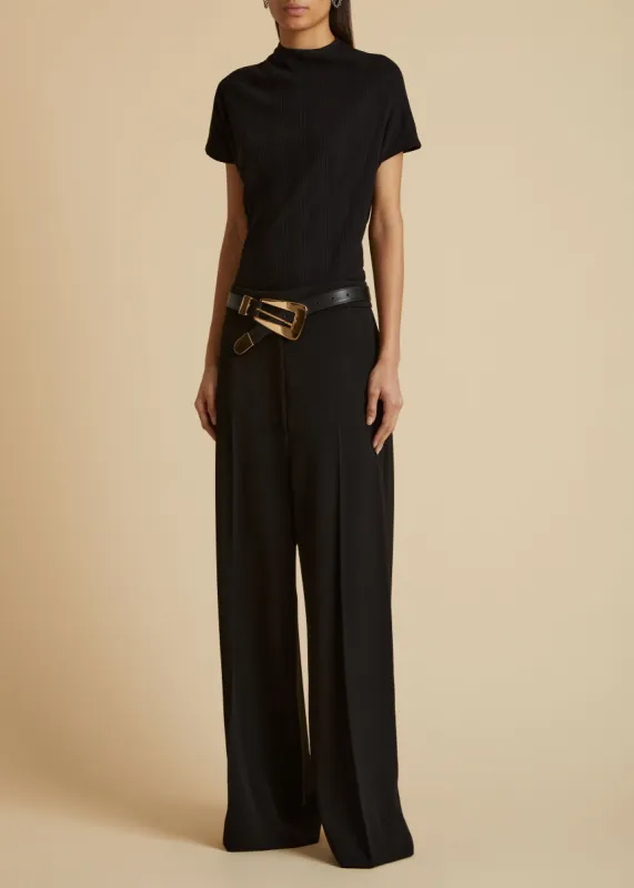 The Banton Pant in Black Wool sold by KHAITE